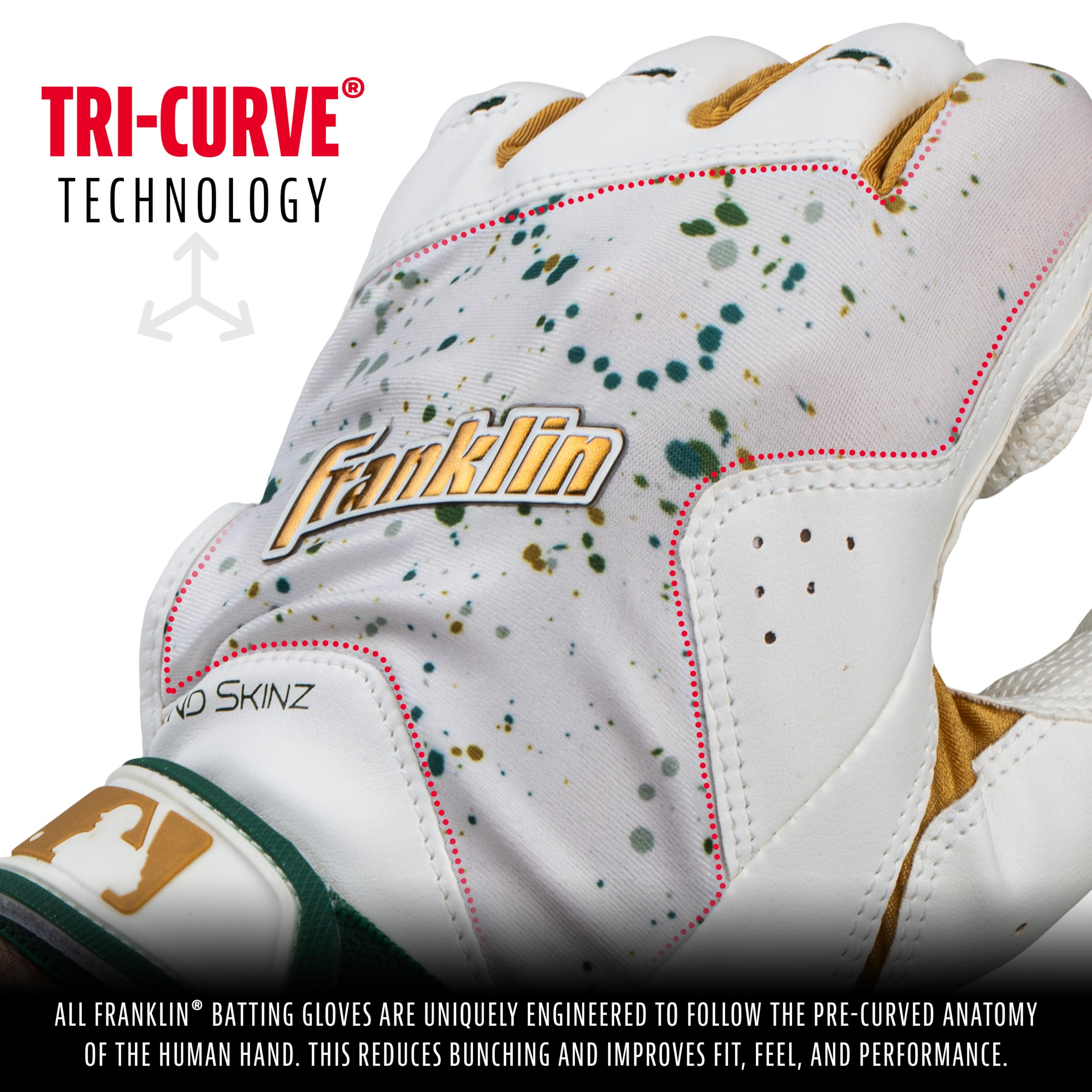 Foto 5 pulgar | Guantes De Bateo Franklin Sports 2nd Skinz Drip Mlb Para Jóvenes - Venta Internacional.