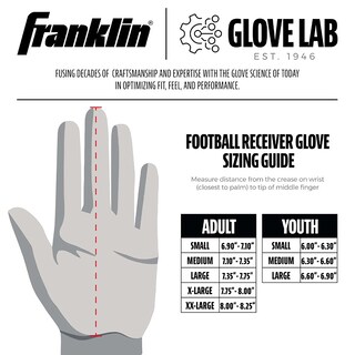 Foto 7 | Guantes Para Receptor De Fútbol Franklin Sports Supratak Adult M - Venta Internacional.
