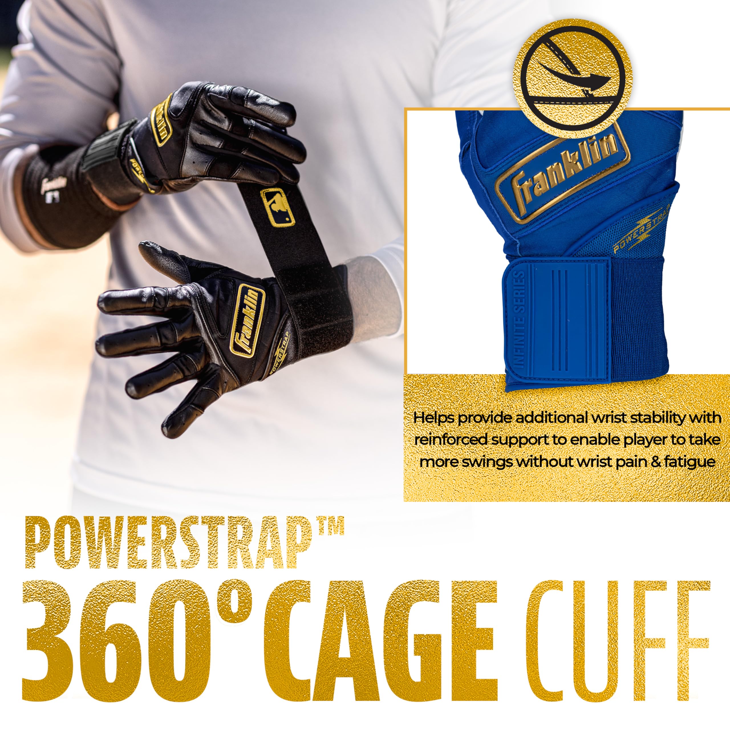 Foto 5 pulgar | Guantes De Bateo Franklin Sports Infinite Powerstrap Adult M - Venta Internacional.
