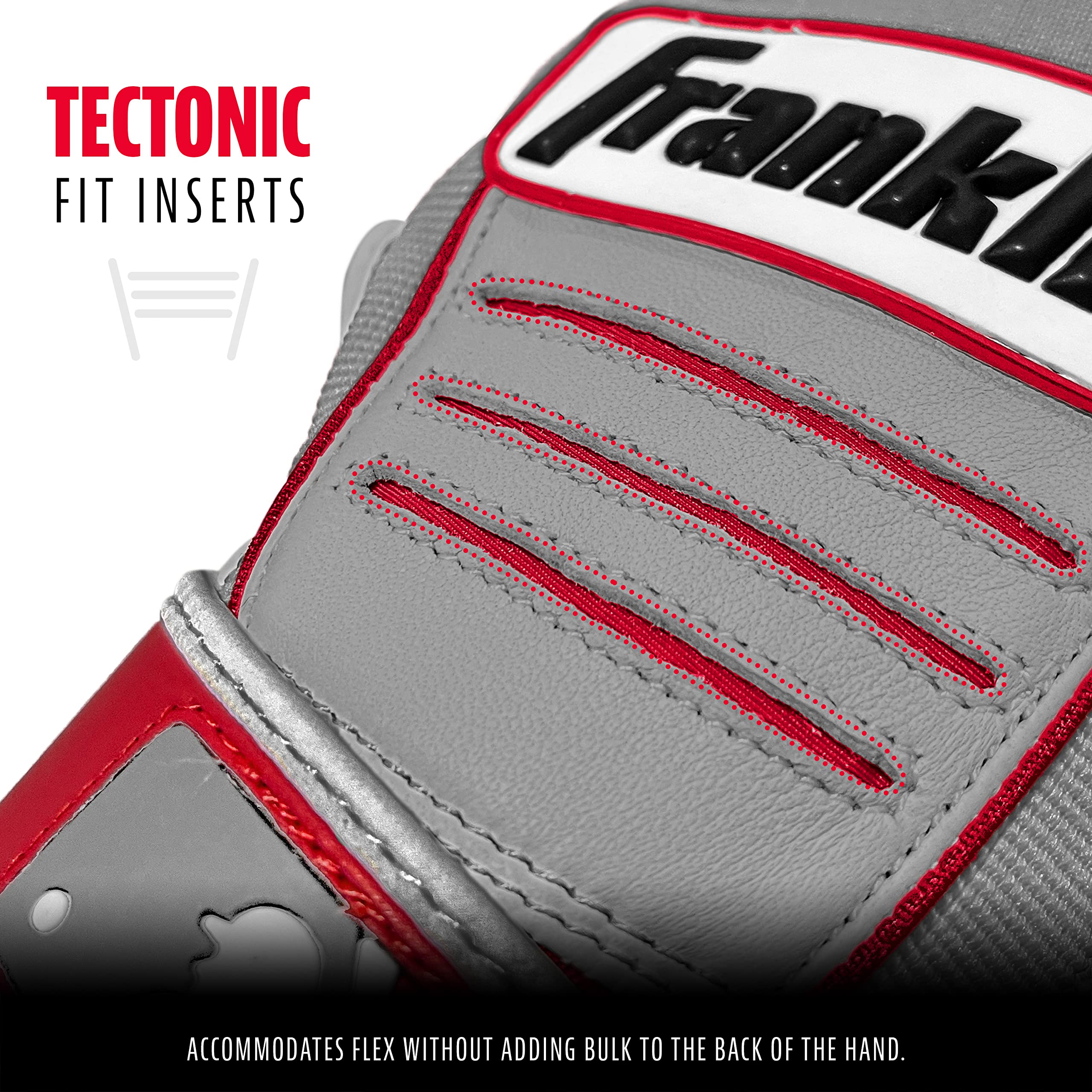Foto 4 pulgar | Guantes De Bateo De Béisbol Franklin Sports Cfx Pro Gris/rojo - Venta Internacional.