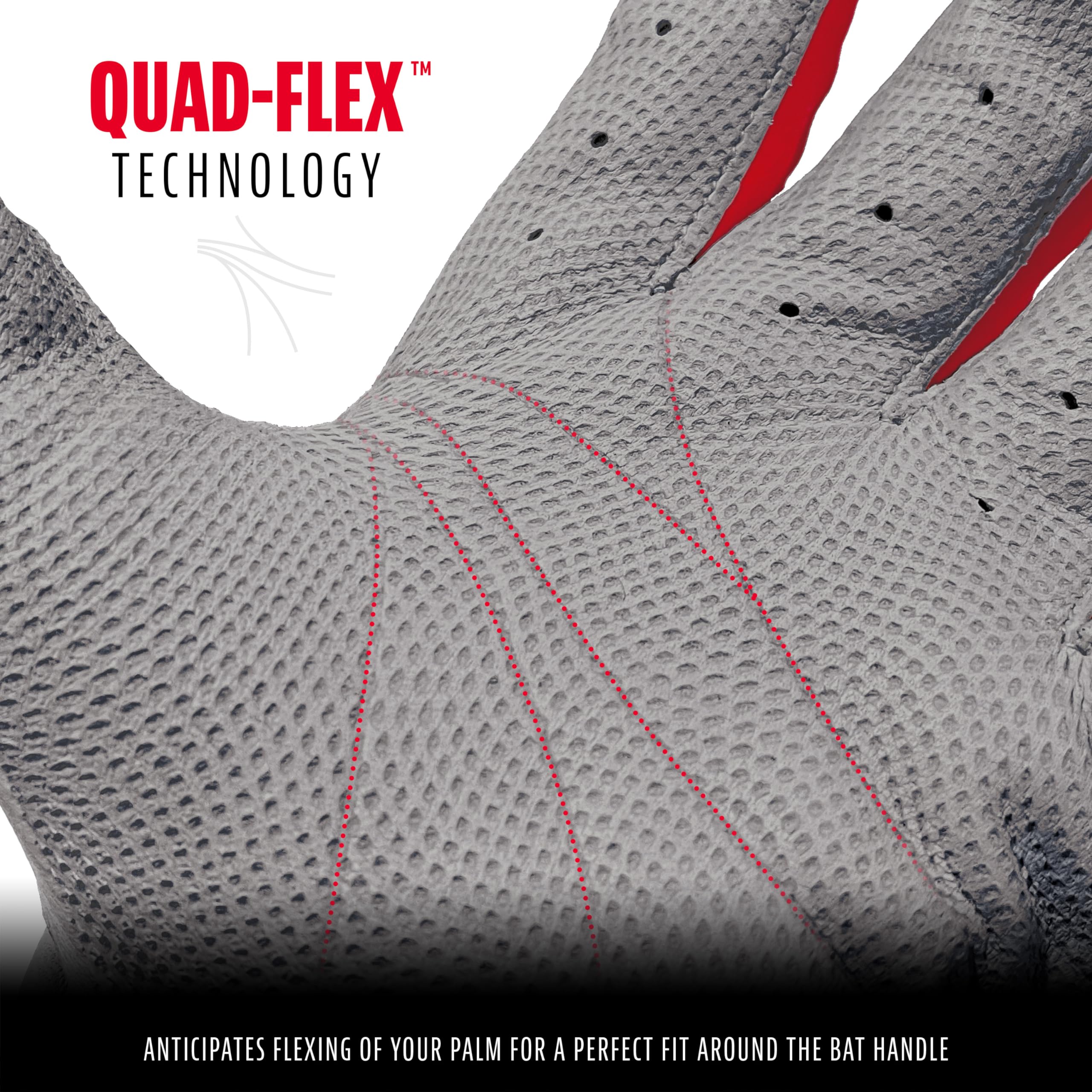Foto 5 pulgar | Guantes De Bateo De Béisbol Franklin Sports Cfx Pro Gris/rojo - Venta Internacional.