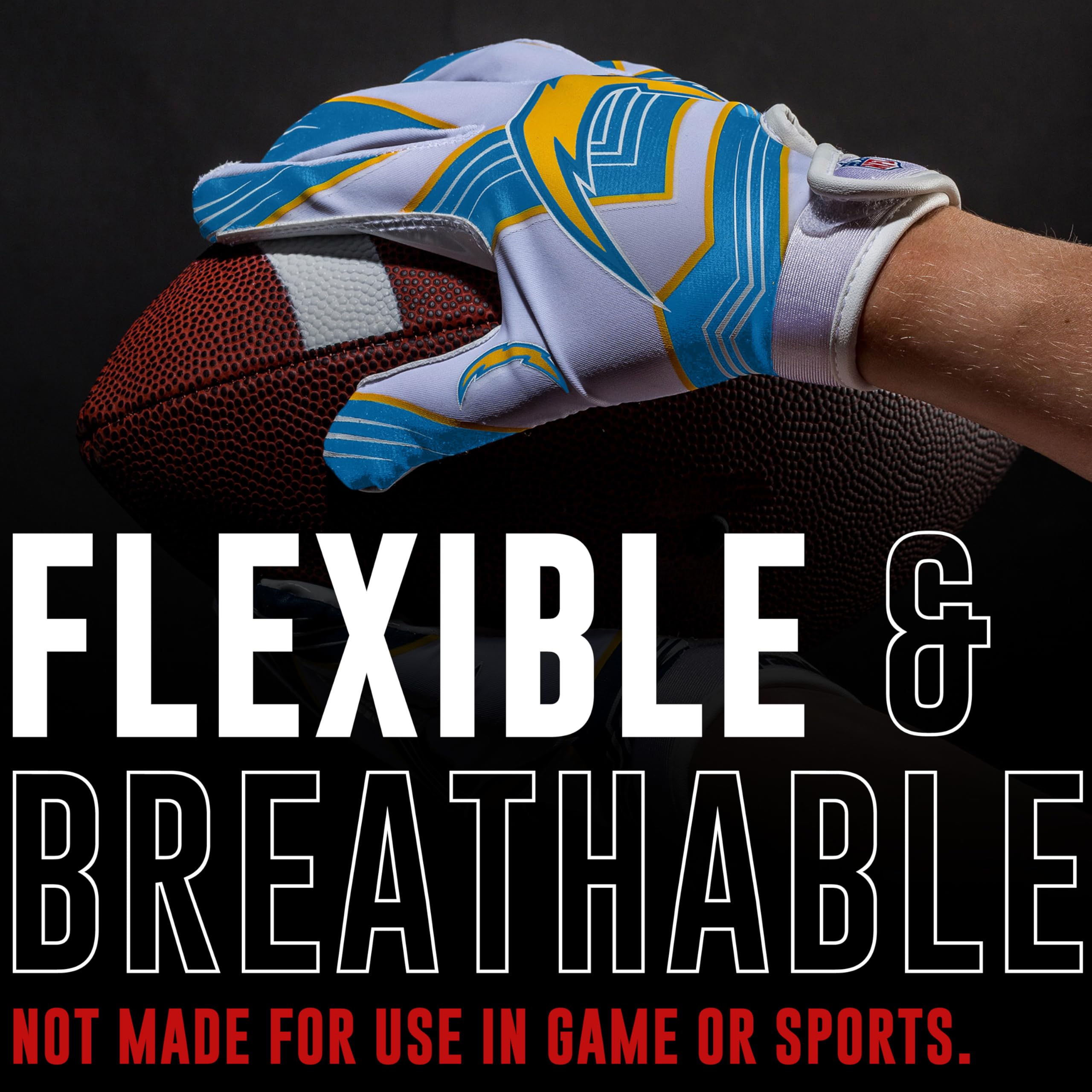 Foto 2 | Guantes De Receptor De Fútbol Franklin Sports Los Angeles Chargers Youth Nfl - Venta Internacional.