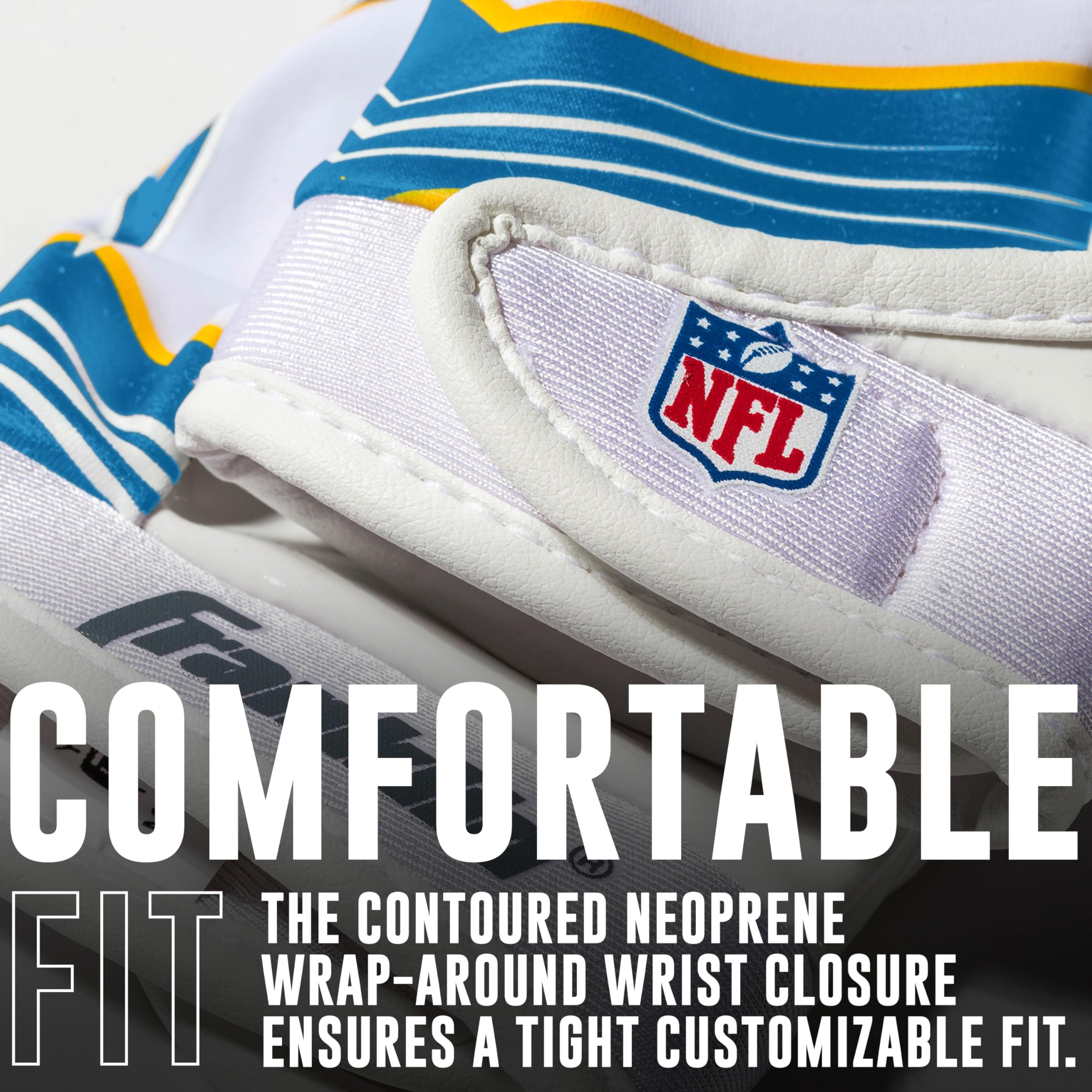 Foto 6 | Guantes De Receptor De Fútbol Franklin Sports Los Angeles Chargers Youth Nfl - Venta Internacional.