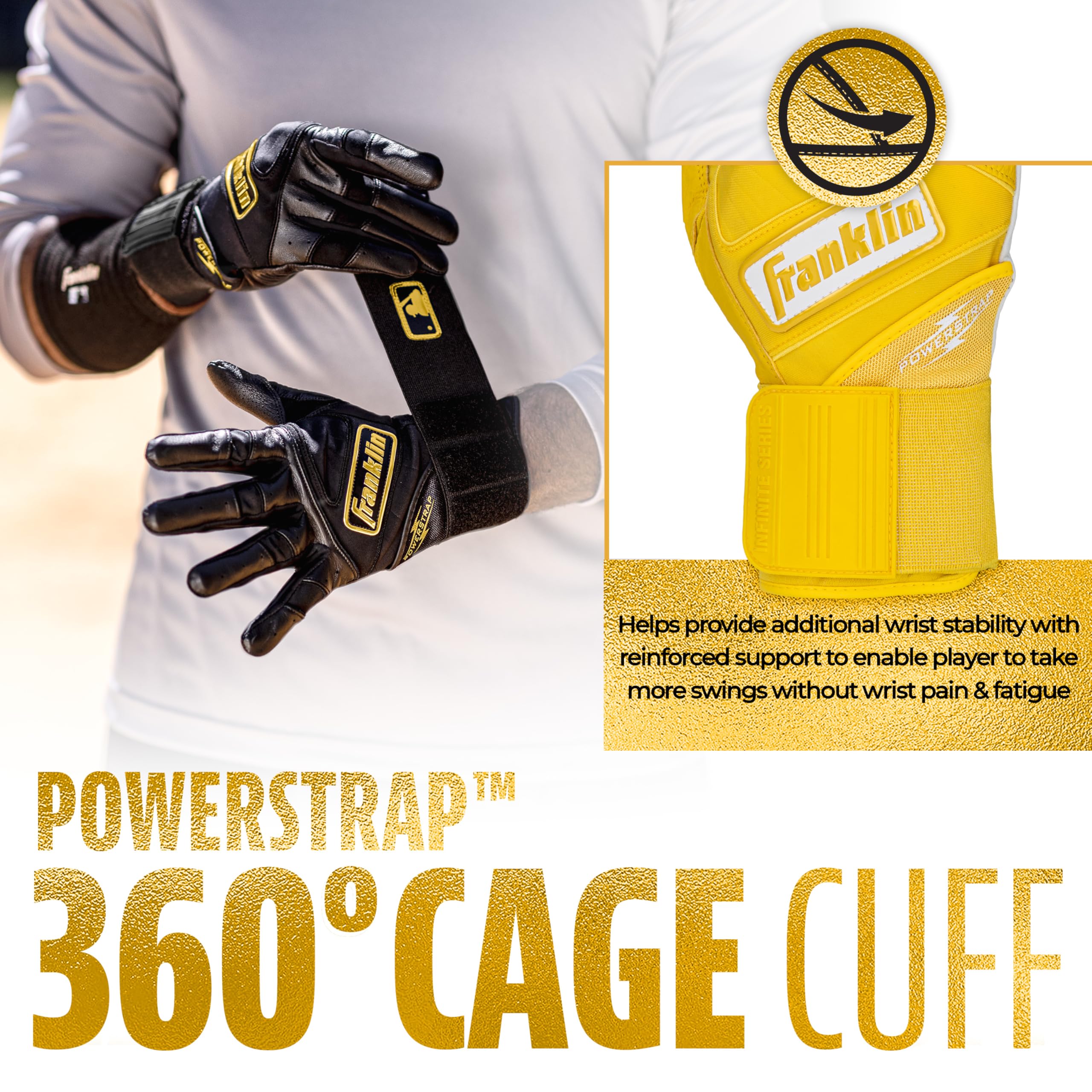 Foto 5 pulgar | Guantes De Bateo Franklin Sports Infinite Powerstrap Youth - Venta Internacional.