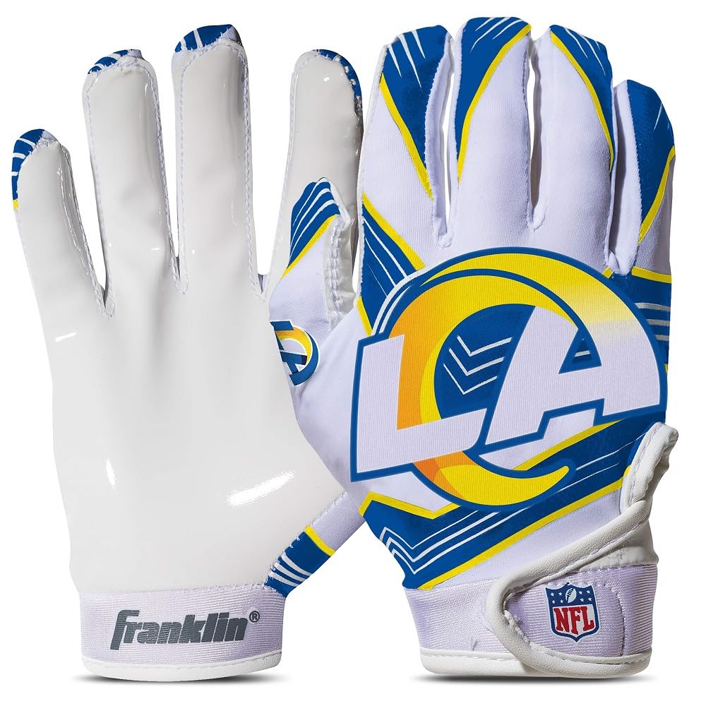 Foto 2 pulgar | Guantes De Receptor De Fútbol Franklin Sports Los Angeles Rams - Venta Internacional.