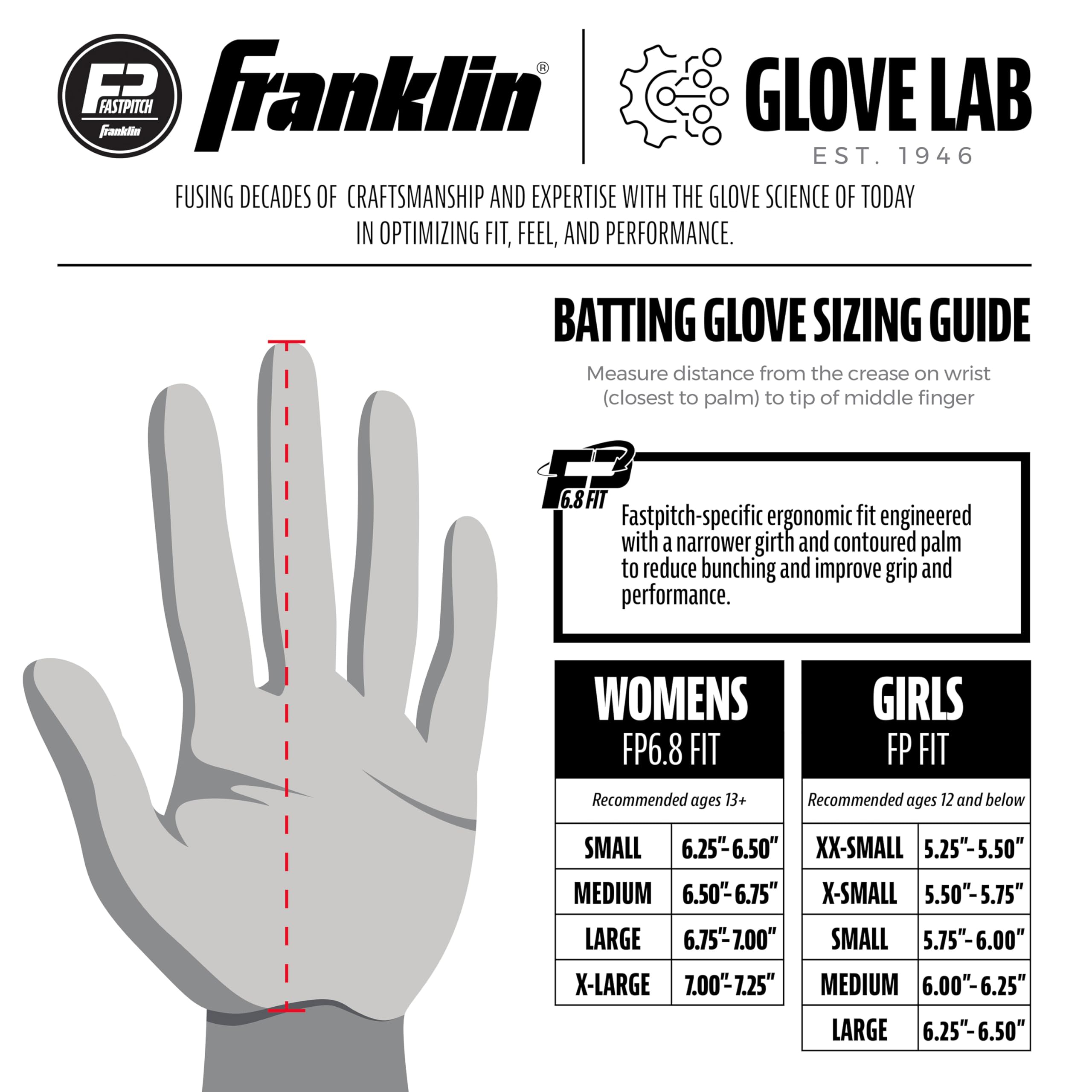 Foto 7 pulgar | Guantes De Bateo De Sóftbol Franklin Sports Classic X Youth M - Venta Internacional.