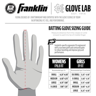 Foto 6 | Guantes De Bateo De Sóftbol Franklin Sports Classic X Youth M - Venta Internacional.