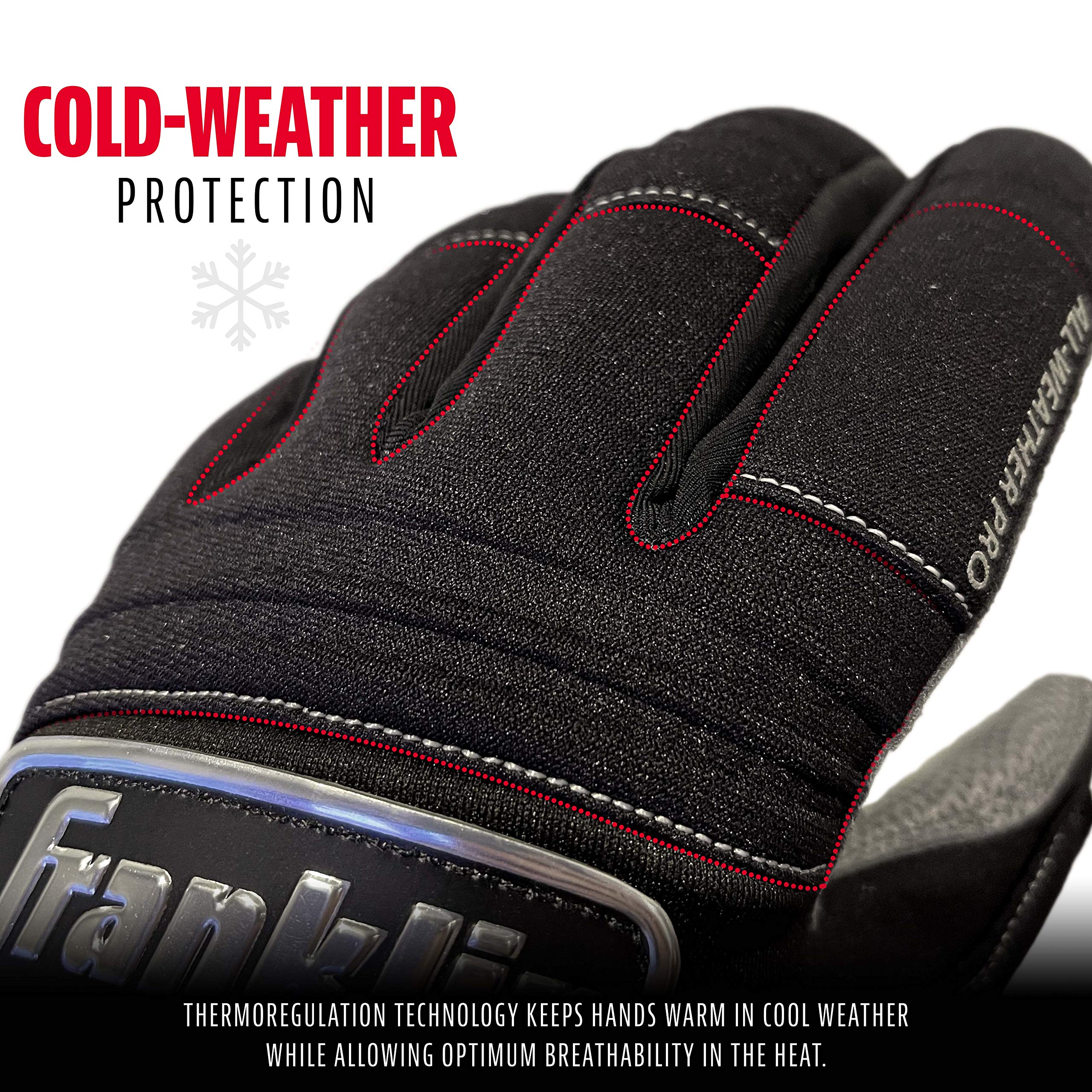 Foto 3 | Guante Franklin Sports Mlb A Xxl Negro/negro Para Todo Tipo De Clima - Venta Internacional.