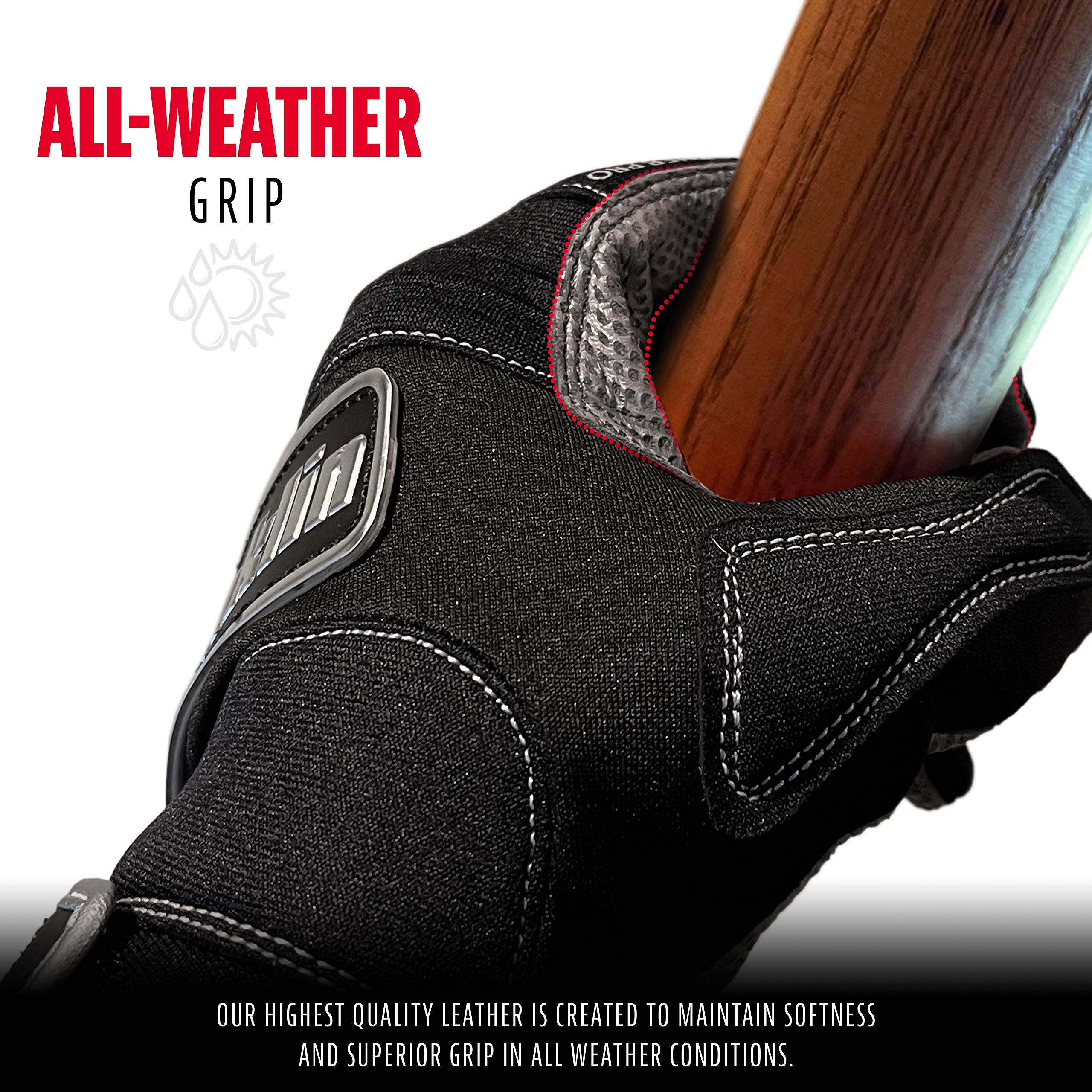 Foto 5 pulgar | Guante Franklin Sports Mlb A Xxl Negro/negro Para Todo Tipo De Clima - Venta Internacional.