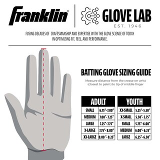 Foto 5 | Guantes De Bateo Franklin Sports Shok-sorb X Para Adultos, Tamaño Mediano - Venta Internacional.
