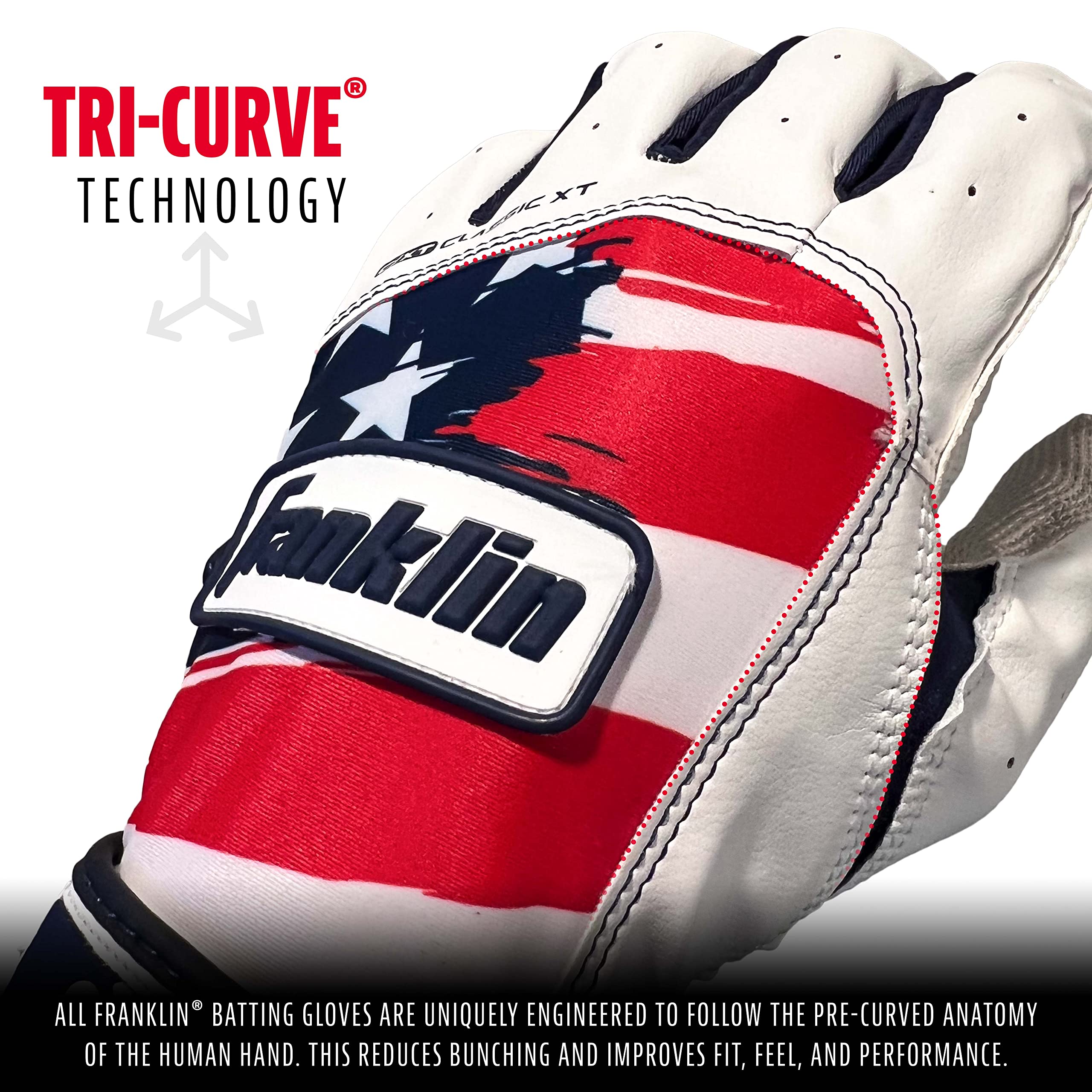 Foto 5 pulgar | Guantes De Bateo Franklin Sports Classic Xt Para Adultos, Medianos - Venta Internacional.
