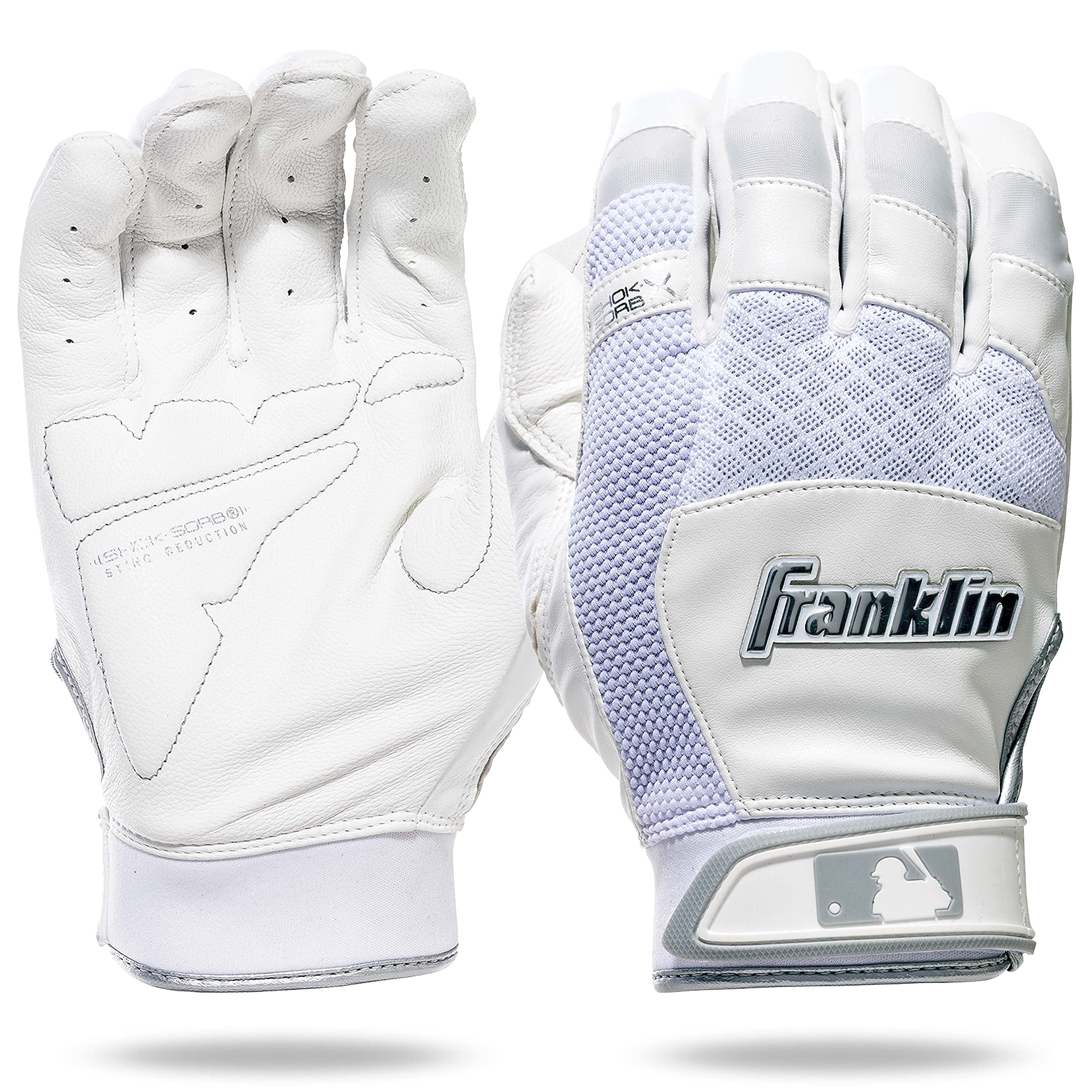 Foto 2 pulgar | Guantes De Bateo Franklin Sports Shok-sorb X Baseball, Blancos - Venta Internacional.