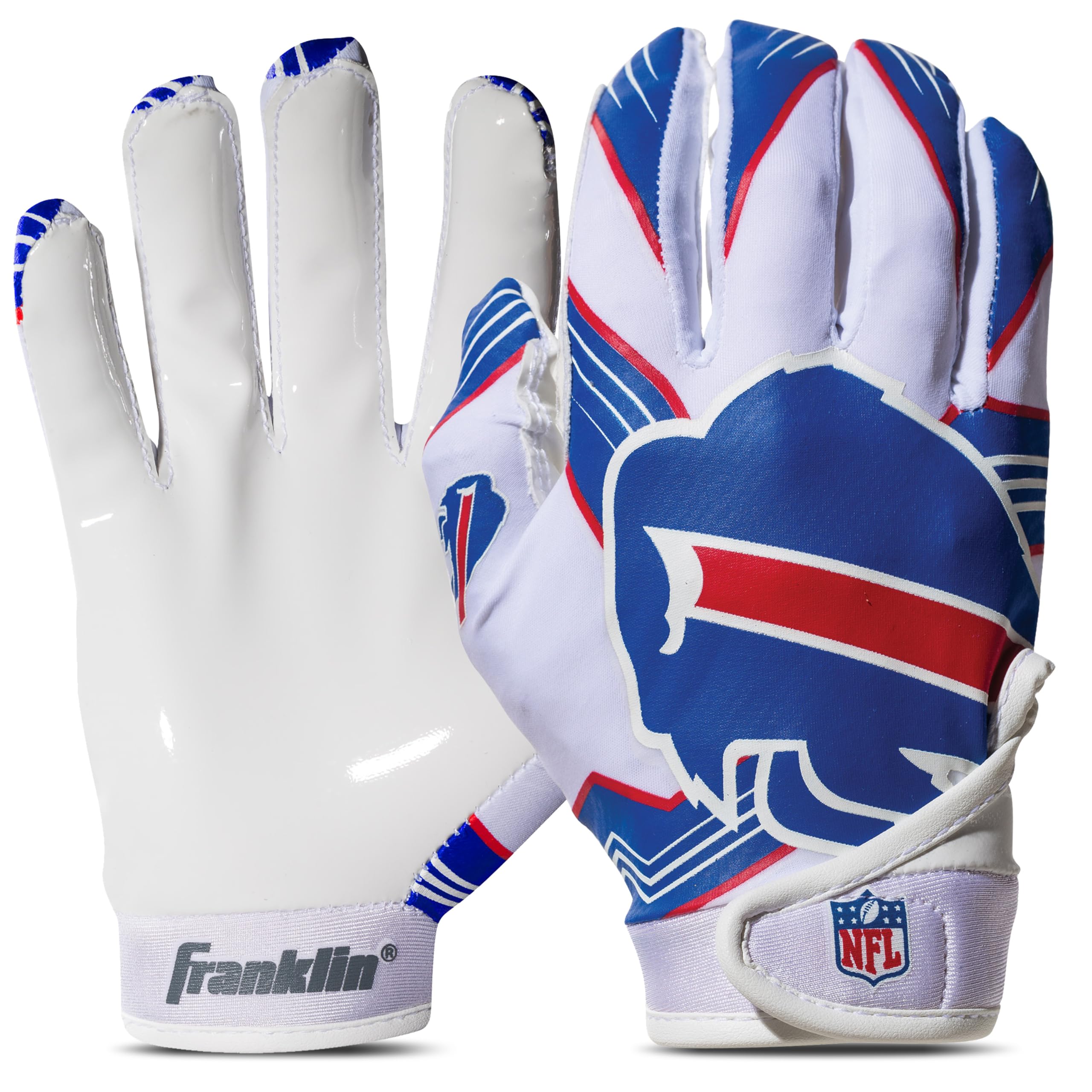 Foto 2 pulgar | Guantes De Receptor De Fútbol Franklin Sports Buffalo Bills Nfl - Venta Internacional.