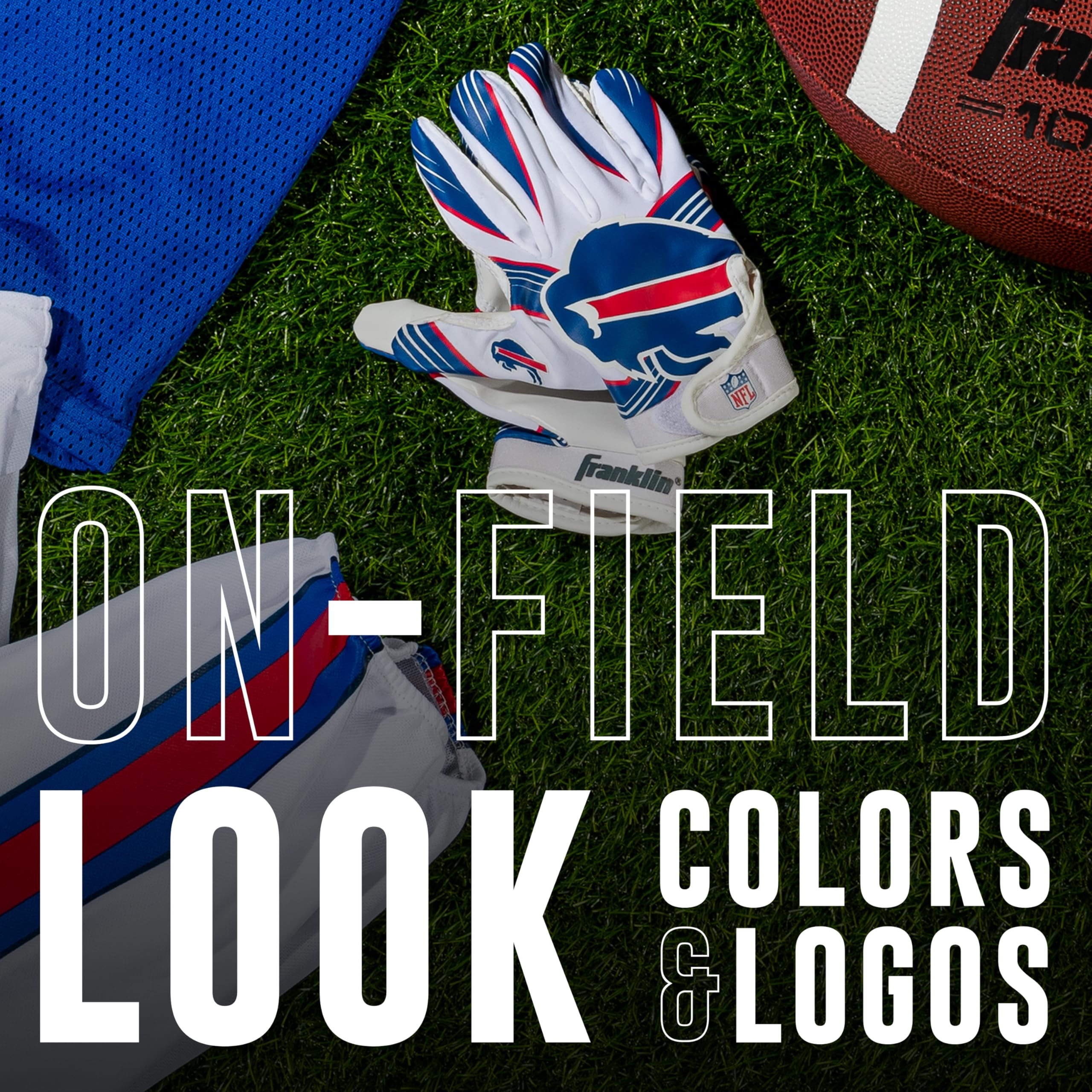 Foto 5 pulgar | Guantes De Receptor De Fútbol Franklin Sports Buffalo Bills Nfl - Venta Internacional.