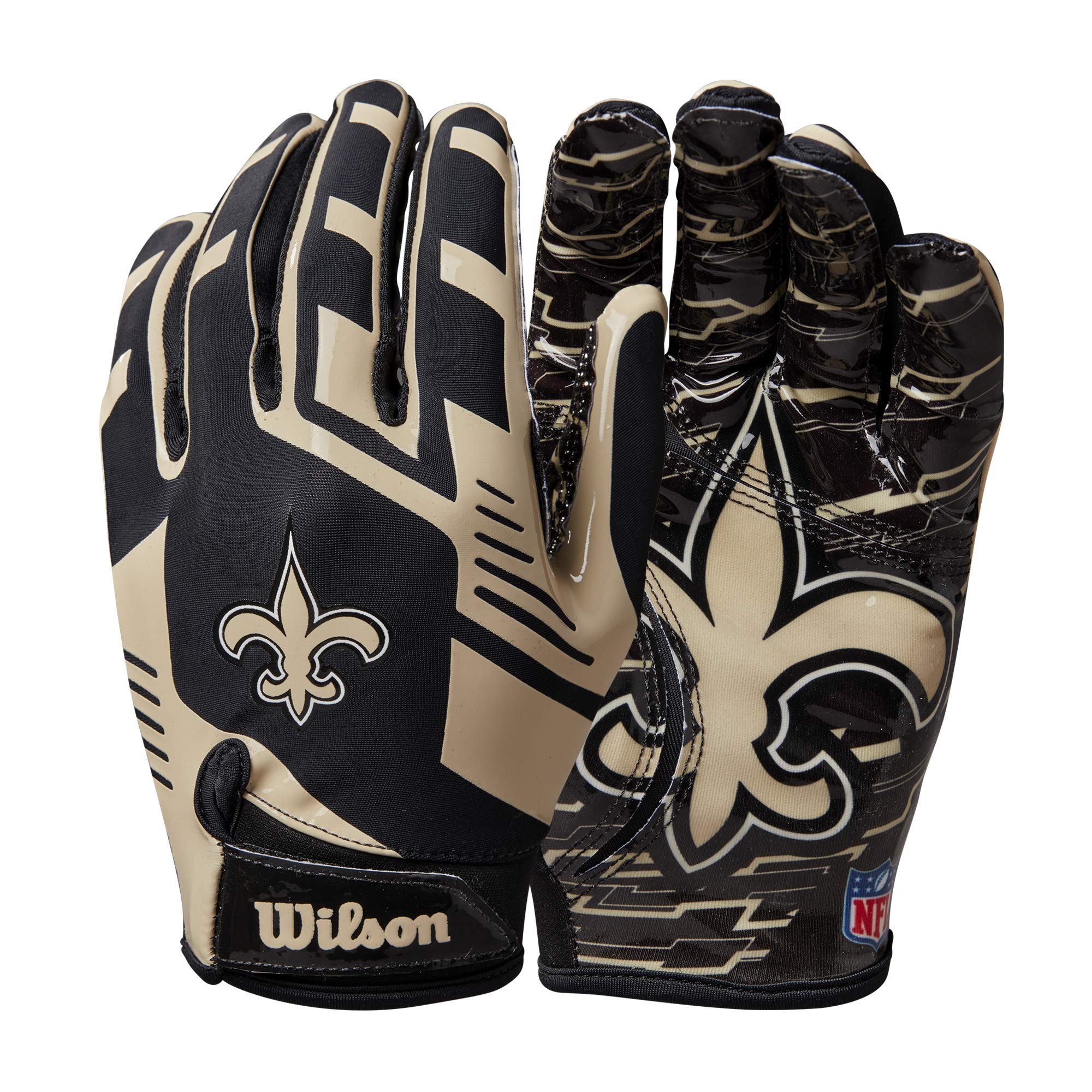 Foto 2 pulgar | Guantes De Fútbol Wilson Nfl Stretch Fit Para Adultos New Orleans Saints - Venta Internacional.