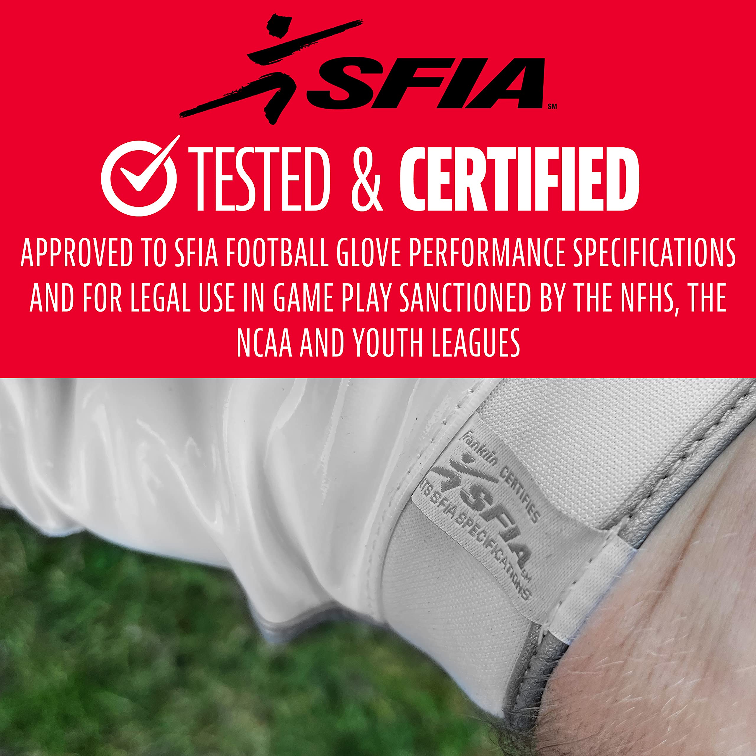 Foto 2 | Guantes De Receptor De Fútbol Franklin Sports Supratak Youth - Venta Internacional.