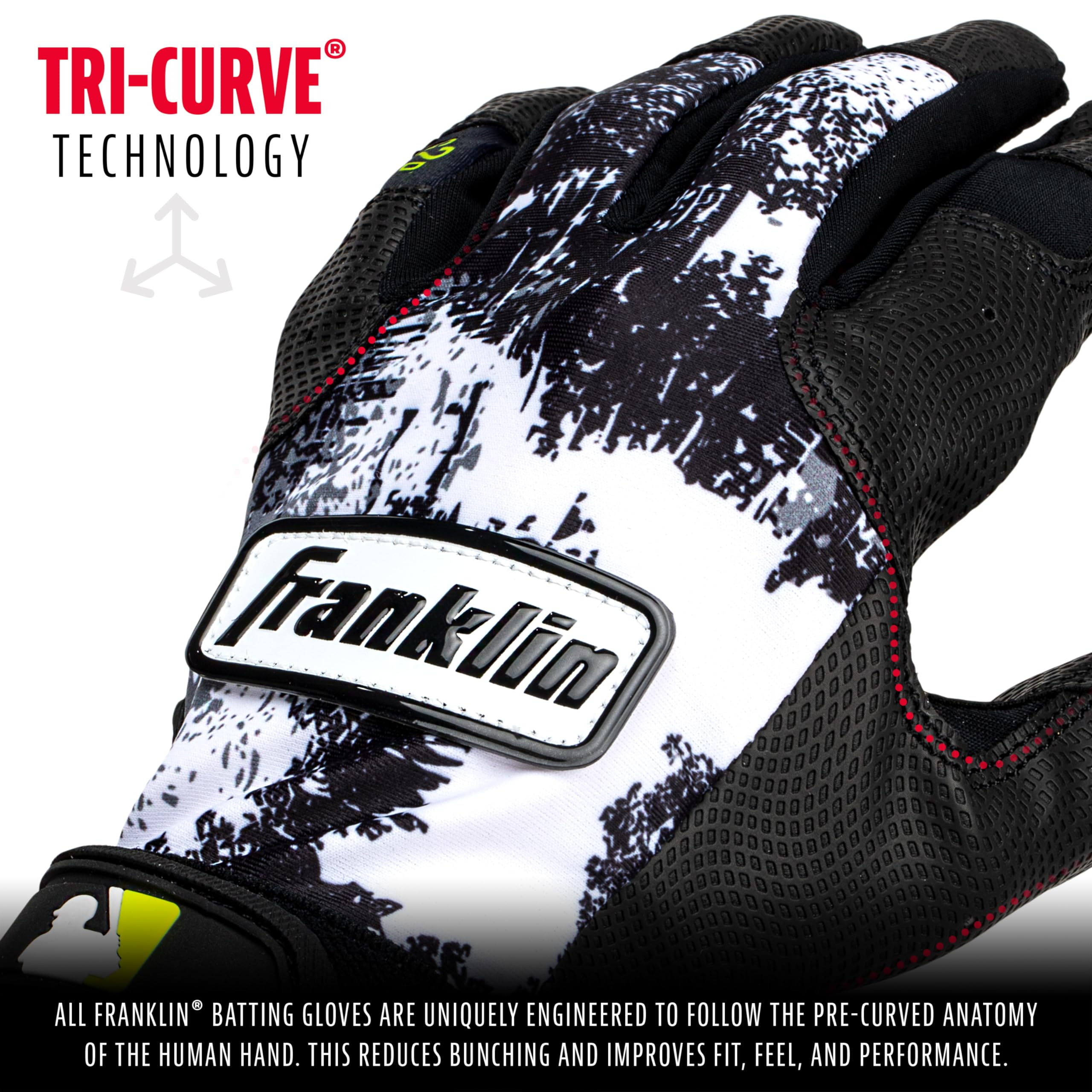 Foto 3 pulgar | Guantes De Bateo Franklin Sports Grow To Pro Youth, Color Blanco Y Negro - Venta Internacional.