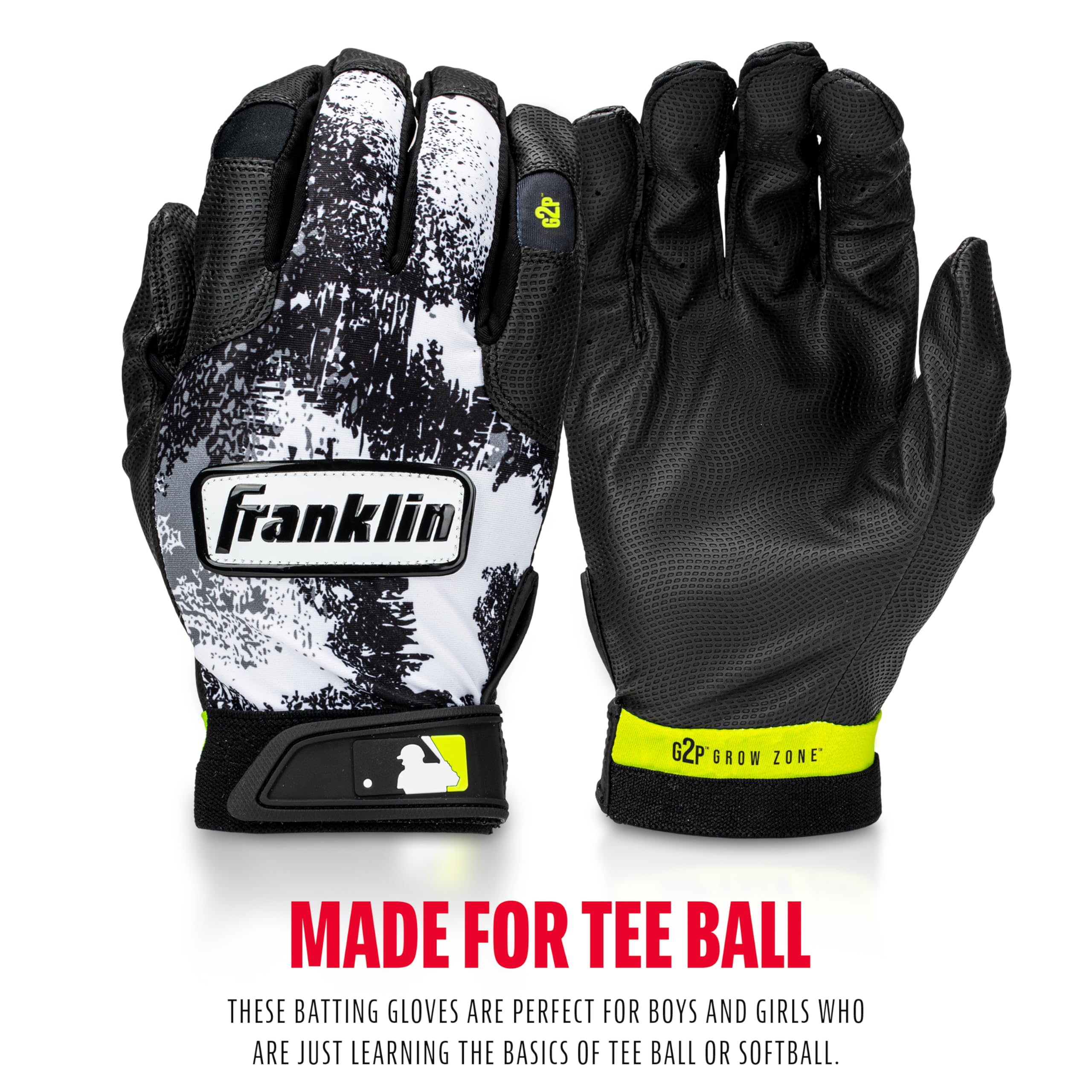 Foto 6 pulgar | Guantes De Bateo Franklin Sports Grow To Pro Youth, Color Blanco Y Negro - Venta Internacional.