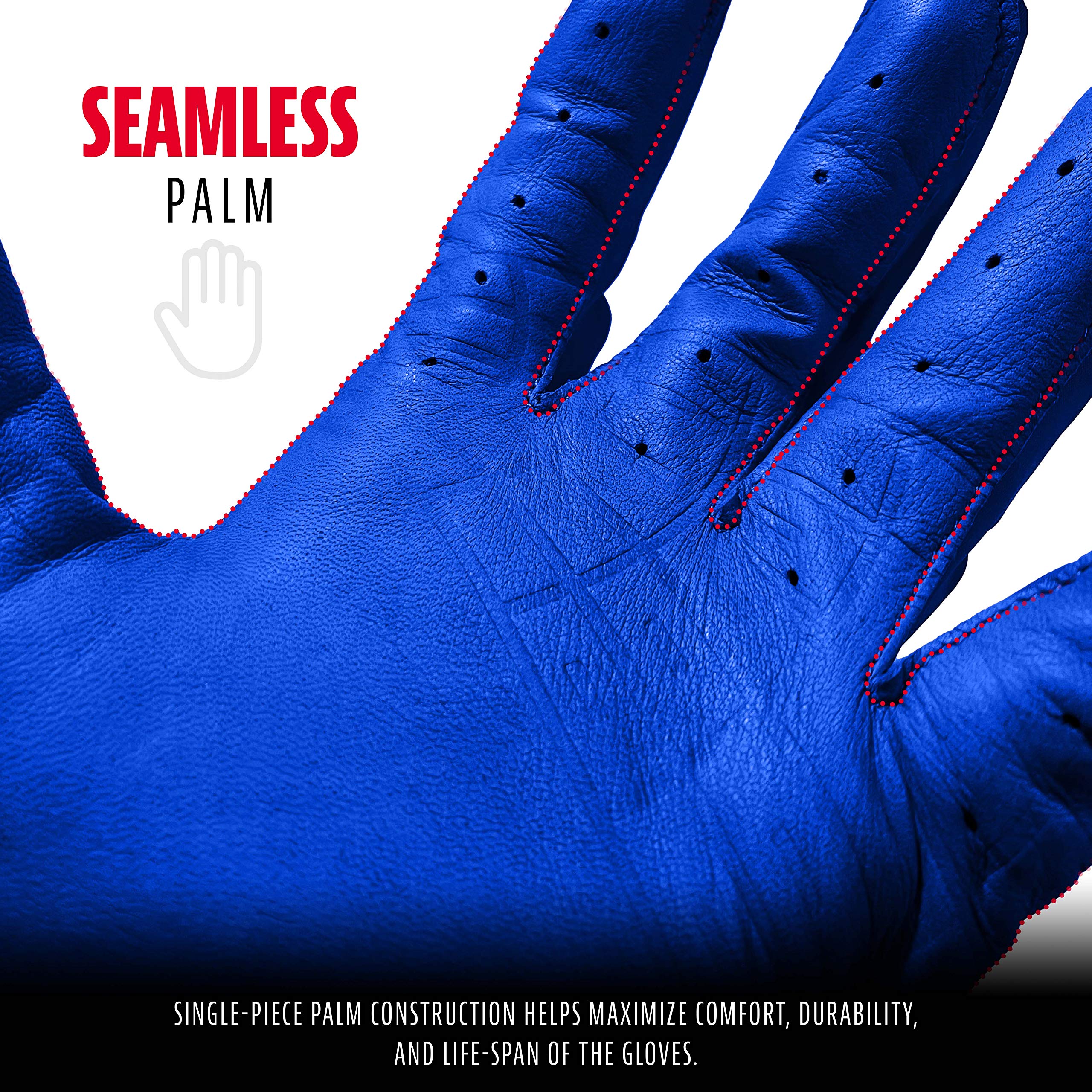 Foto 4 | Guantes De Bateo Franklin Sports Powerstrap Chrome Blue - Venta Internacional.