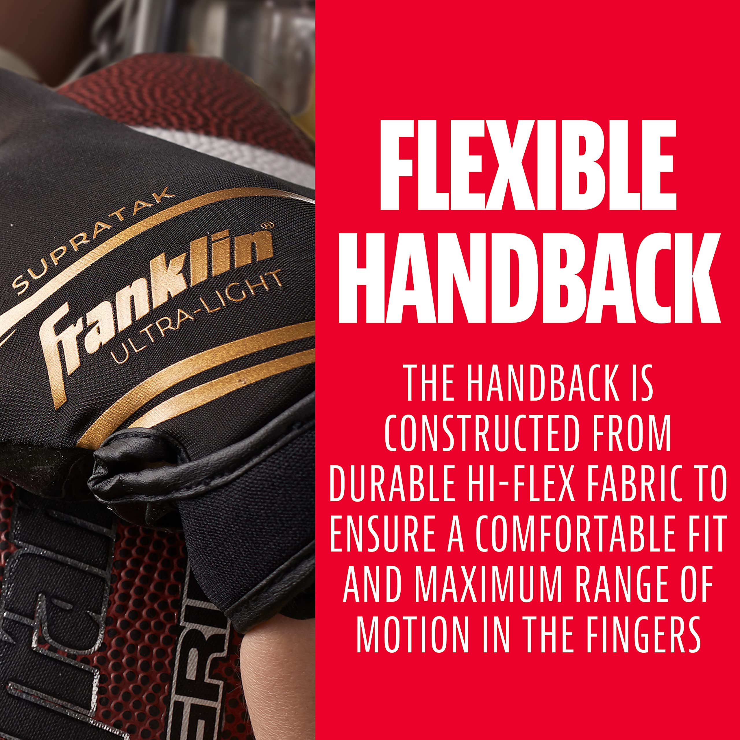 Foto 5 pulgar | Guantes De Receptor De Fútbol Franklin Sports Supratak Youth - Venta Internacional.