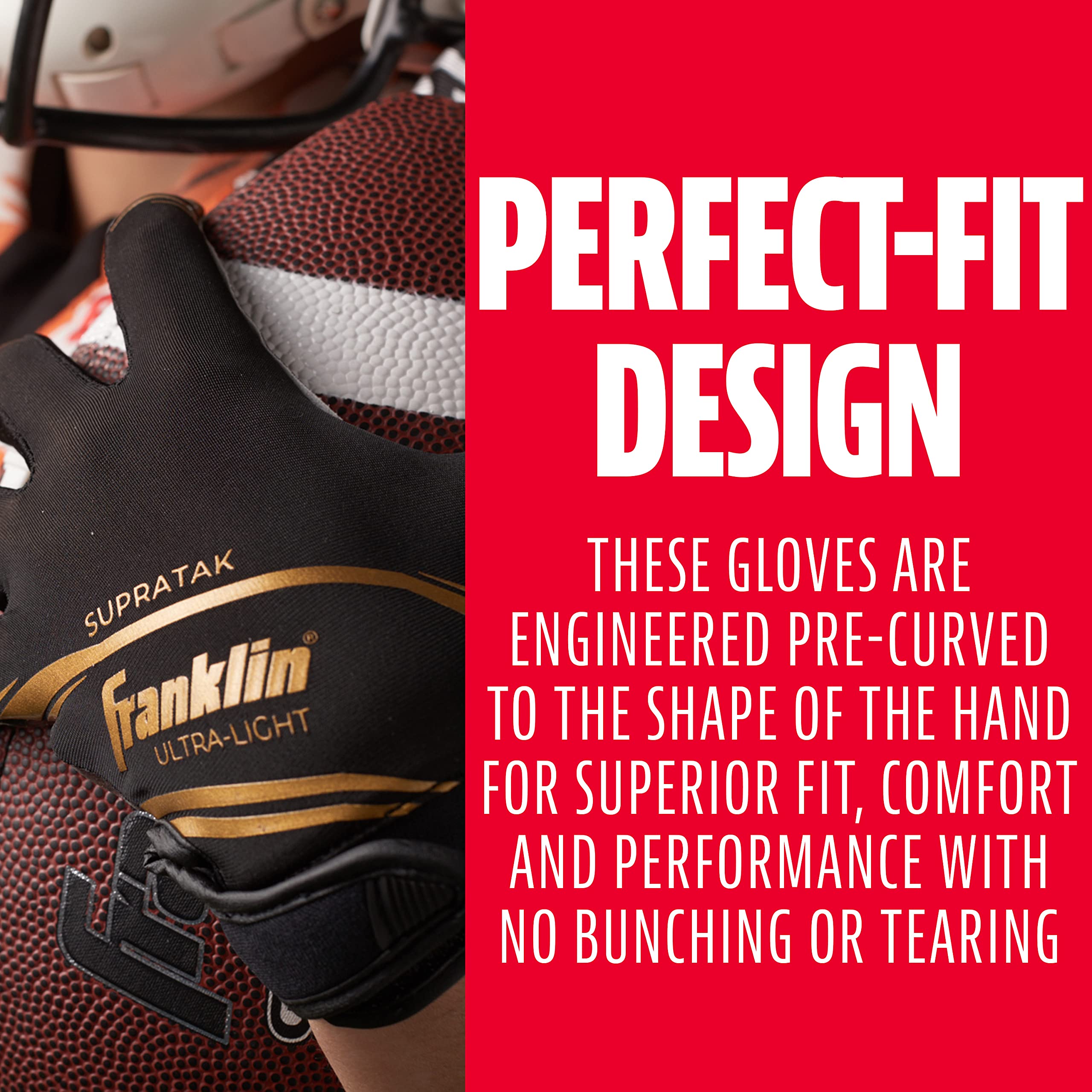 Foto 6 pulgar | Guantes De Receptor De Fútbol Franklin Sports Supratak Youth - Venta Internacional.