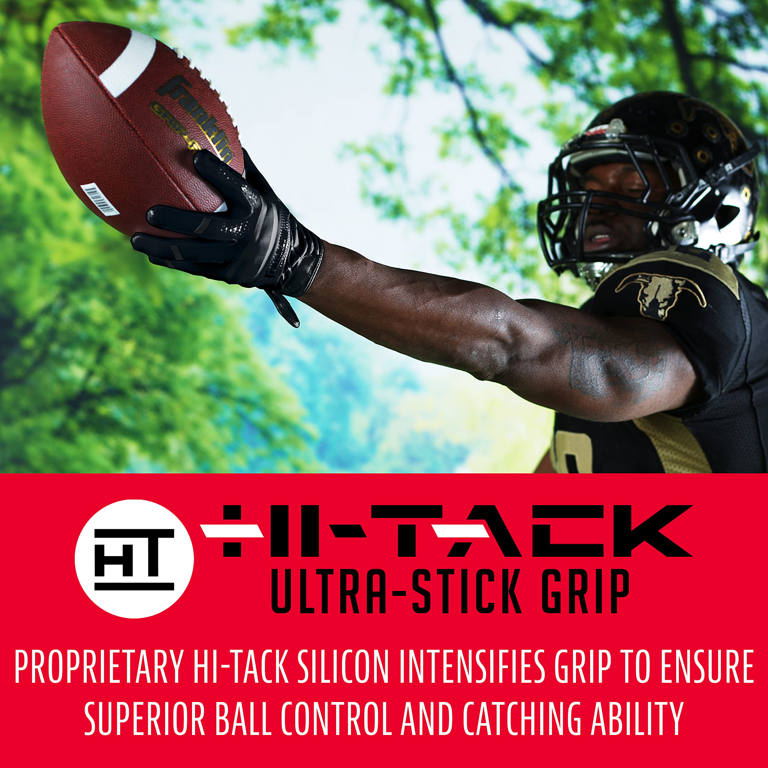 Foto 4 pulgar | Guantes Para Receptor De Fútbol Franklin Sports Hi-tack Black Xl - Venta Internacional.