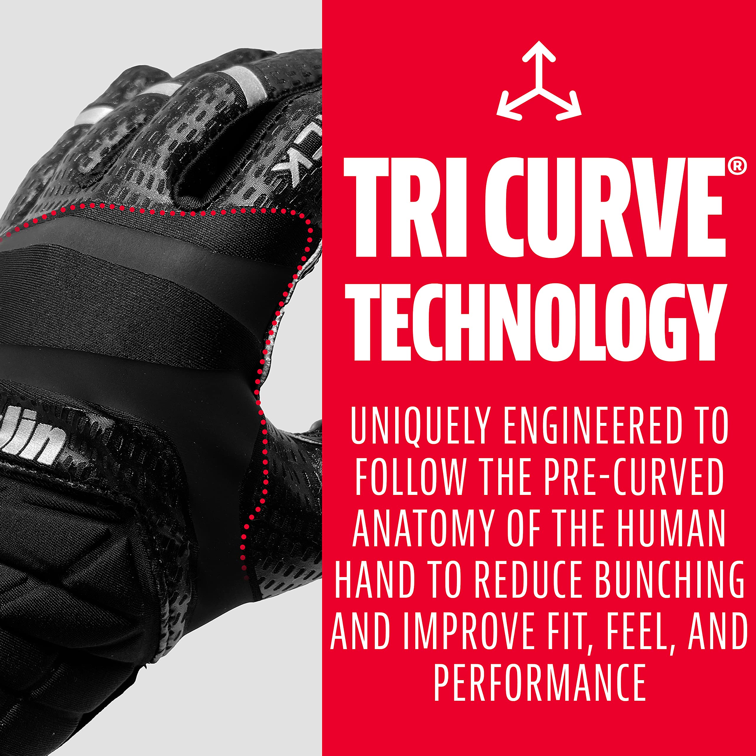 Foto 5 pulgar | Guantes Para Receptor De Fútbol Franklin Sports Hi-tack Black Xl - Venta Internacional.