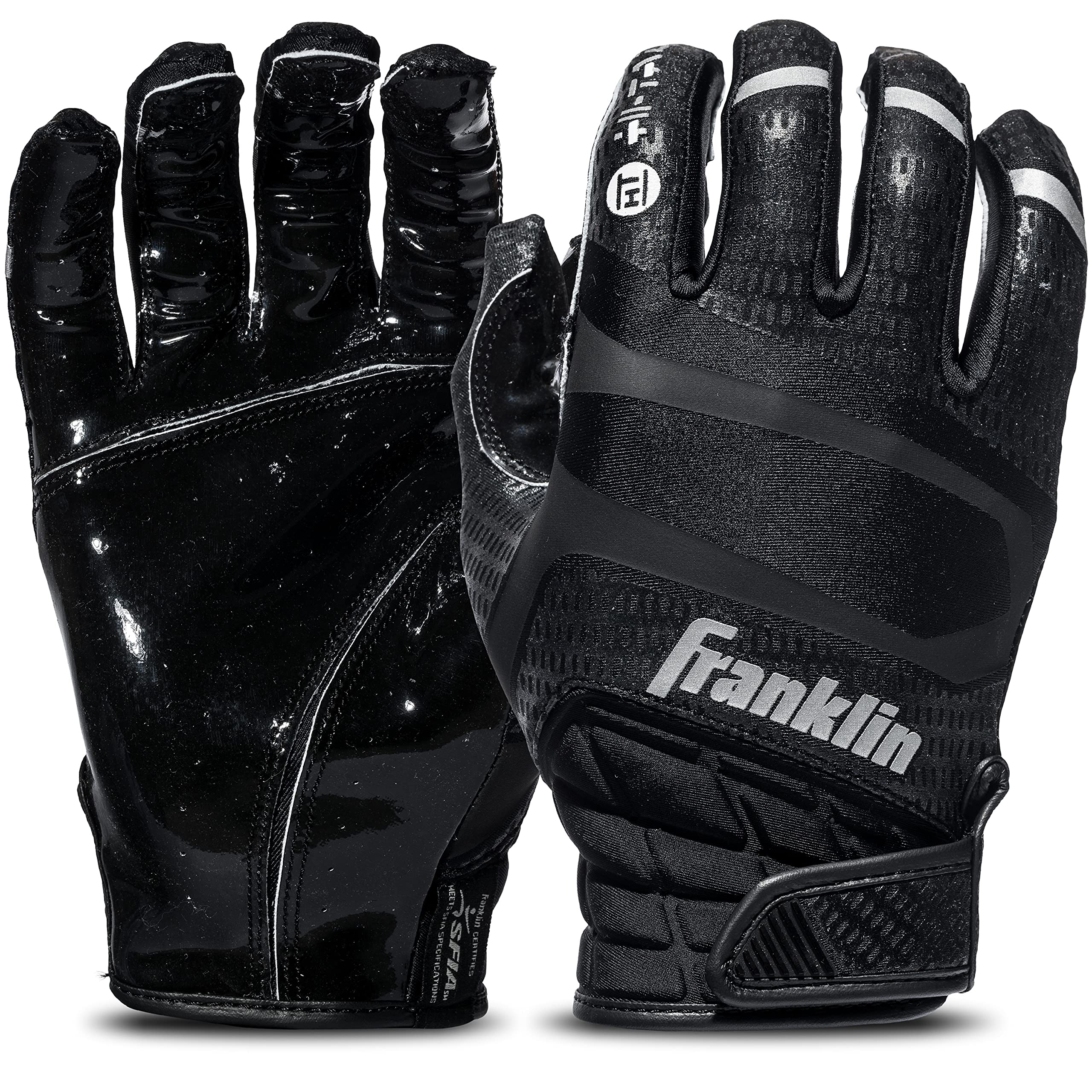 Foto 1 | Guantes De Fútbol Franklin Sports Hi-tack Negros Para Adultos, Talla Pequeña - Venta Internacional.