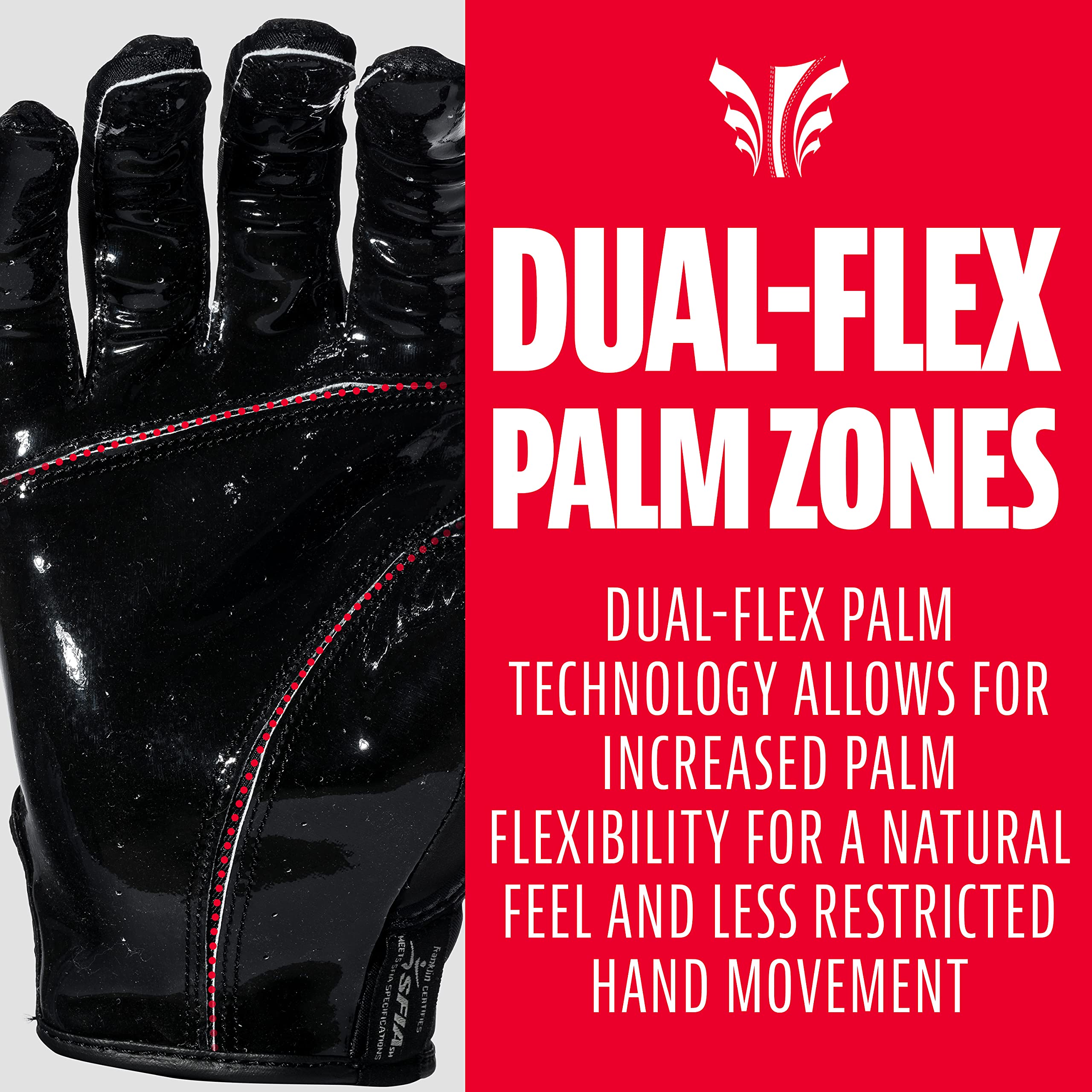 Foto 5 | Guantes De Fútbol Franklin Sports Hi-tack Negros Para Adultos, Talla Pequeña - Venta Internacional.