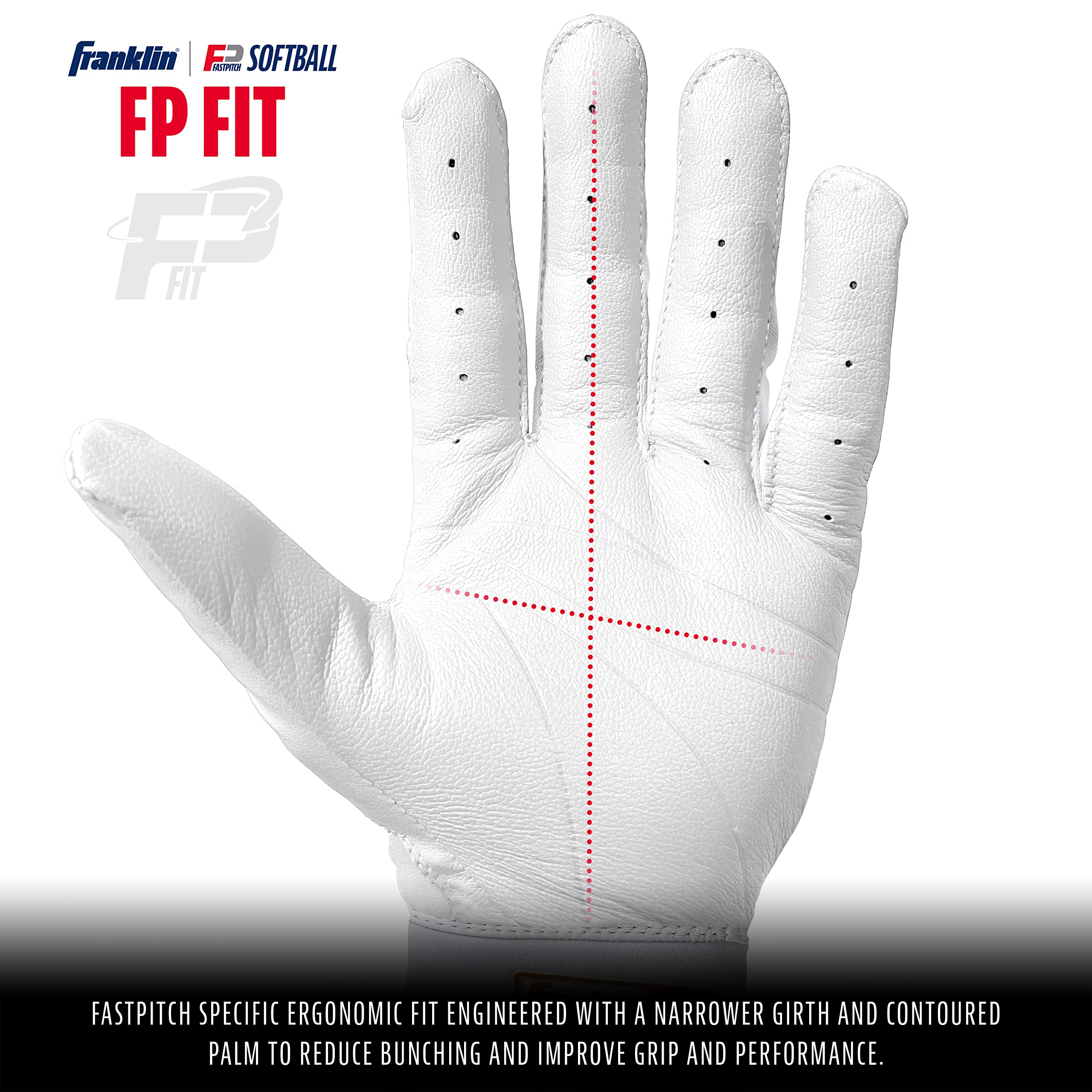 Foto 3 pulgar | Guantes De Bateo Franklin Sports Cfx Pro Fastpitch Blanco/dorado - Venta Internacional.