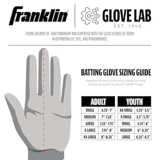 Foto 7 | Guantes De Bateo De Béisbol Franklin Sports Pro Classic Para Adultos, Grandes - Venta Internacional.