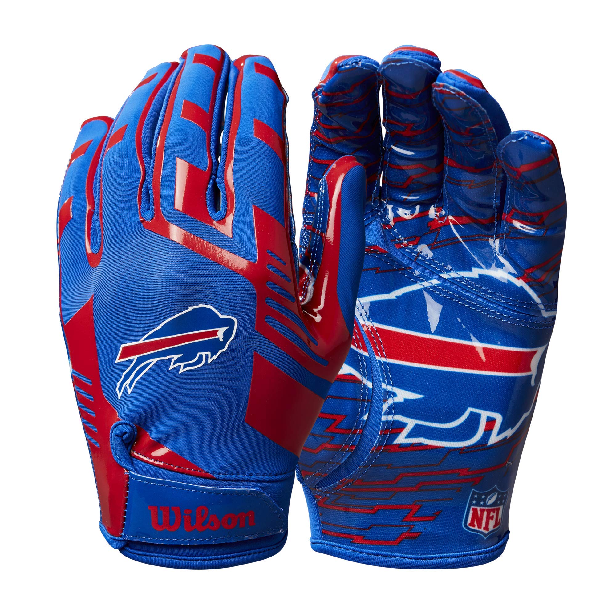 Foto 1 | Guantes De Fútbol Wilson Nfl Stretch Fit Para Adultos Buffalo Bills - Venta Internacional.