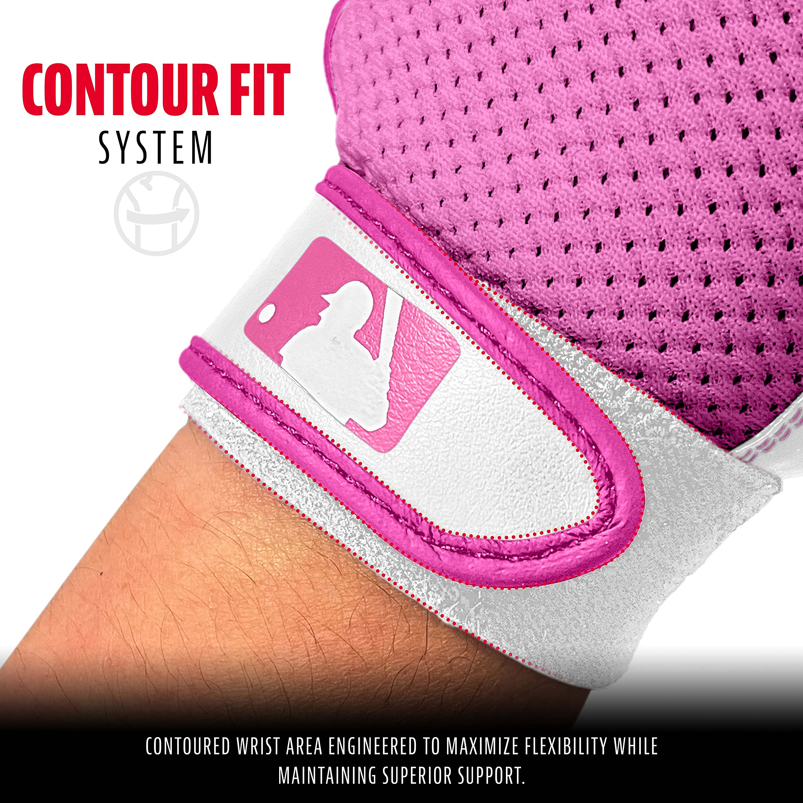 Foto 4 pulgar | Guantes De Bateo Franklin Sports Youth Flex Tee Ball, Blanco/rosa - Venta Internacional.