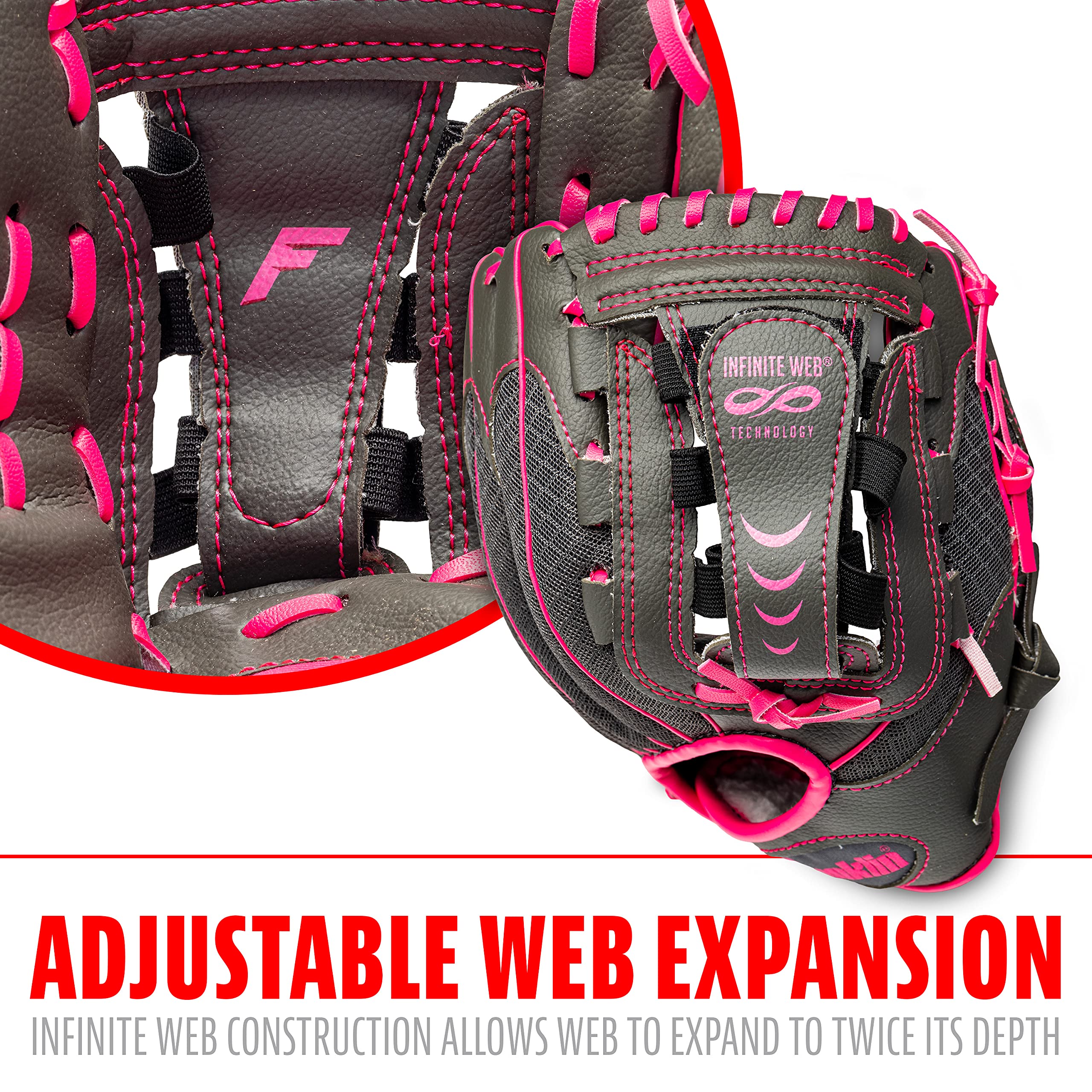Foto 3 | Guante De Béisbol Franklin Sports Shok Sorb Kids 10.5 - Rosa - Venta Internacional.