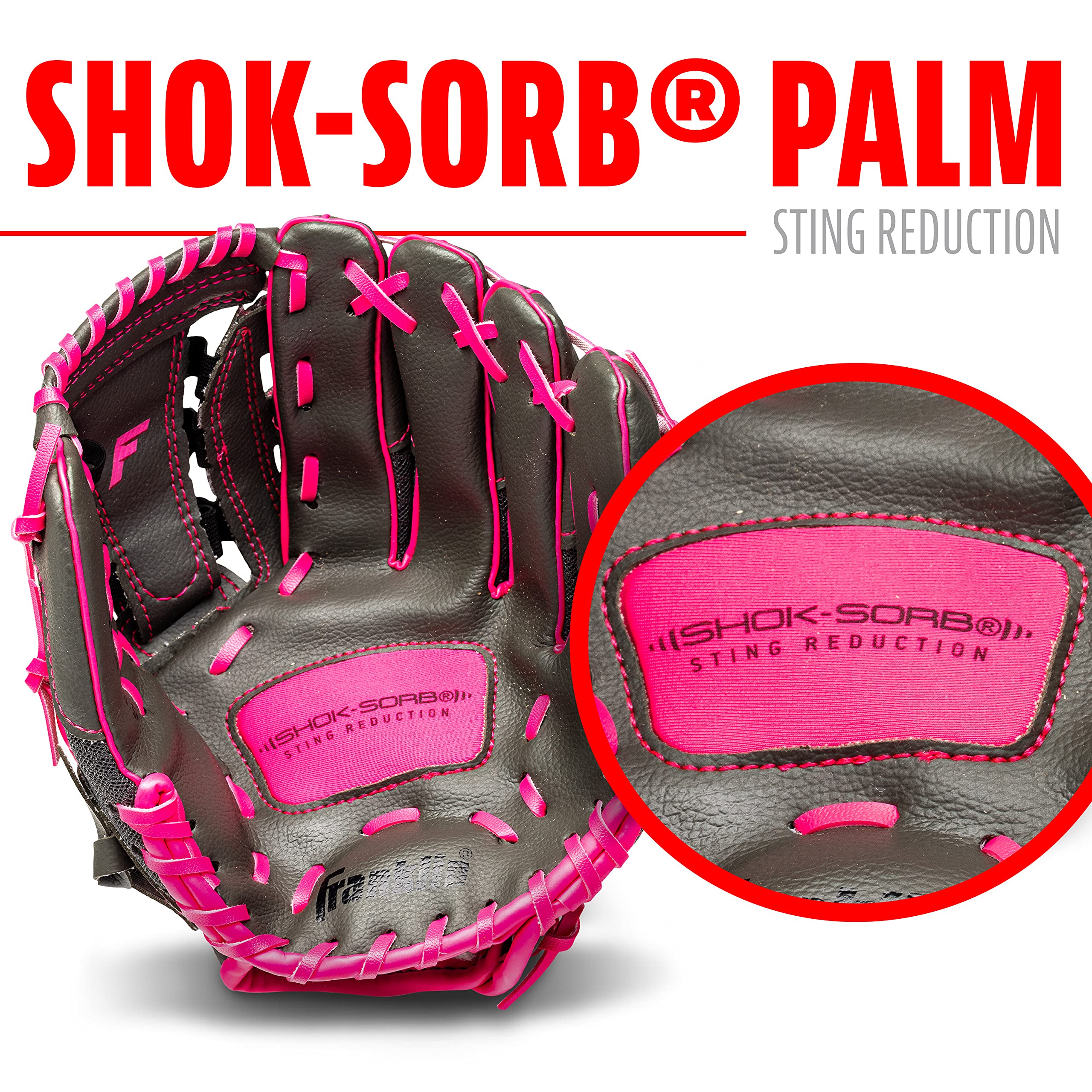 Foto 5 pulgar | Guante De Béisbol Franklin Sports Shok Sorb Kids 10.5 - Rosa - Venta Internacional.