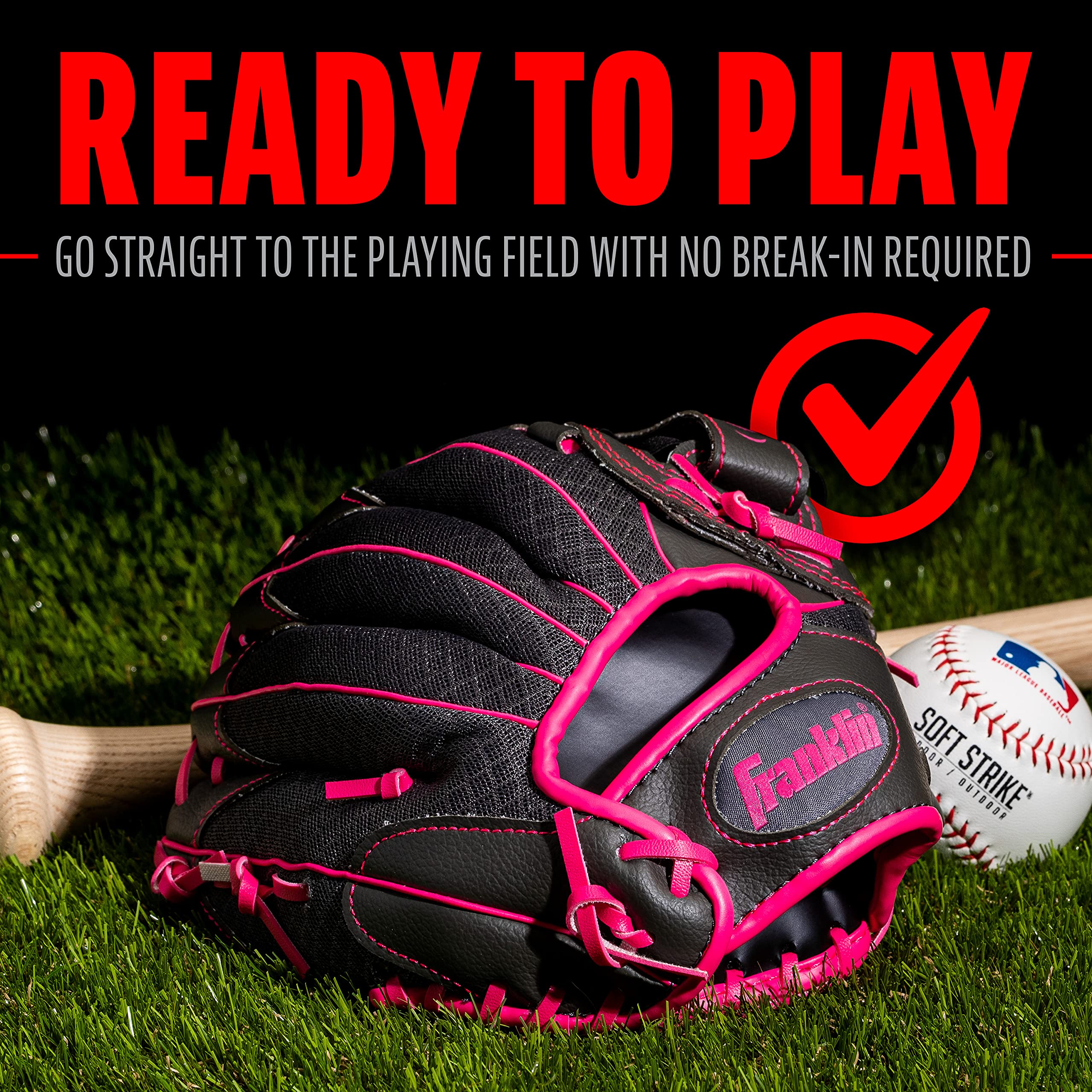 Foto 6 pulgar | Guante De Béisbol Franklin Sports Shok Sorb Kids 10.5 - Rosa - Venta Internacional.