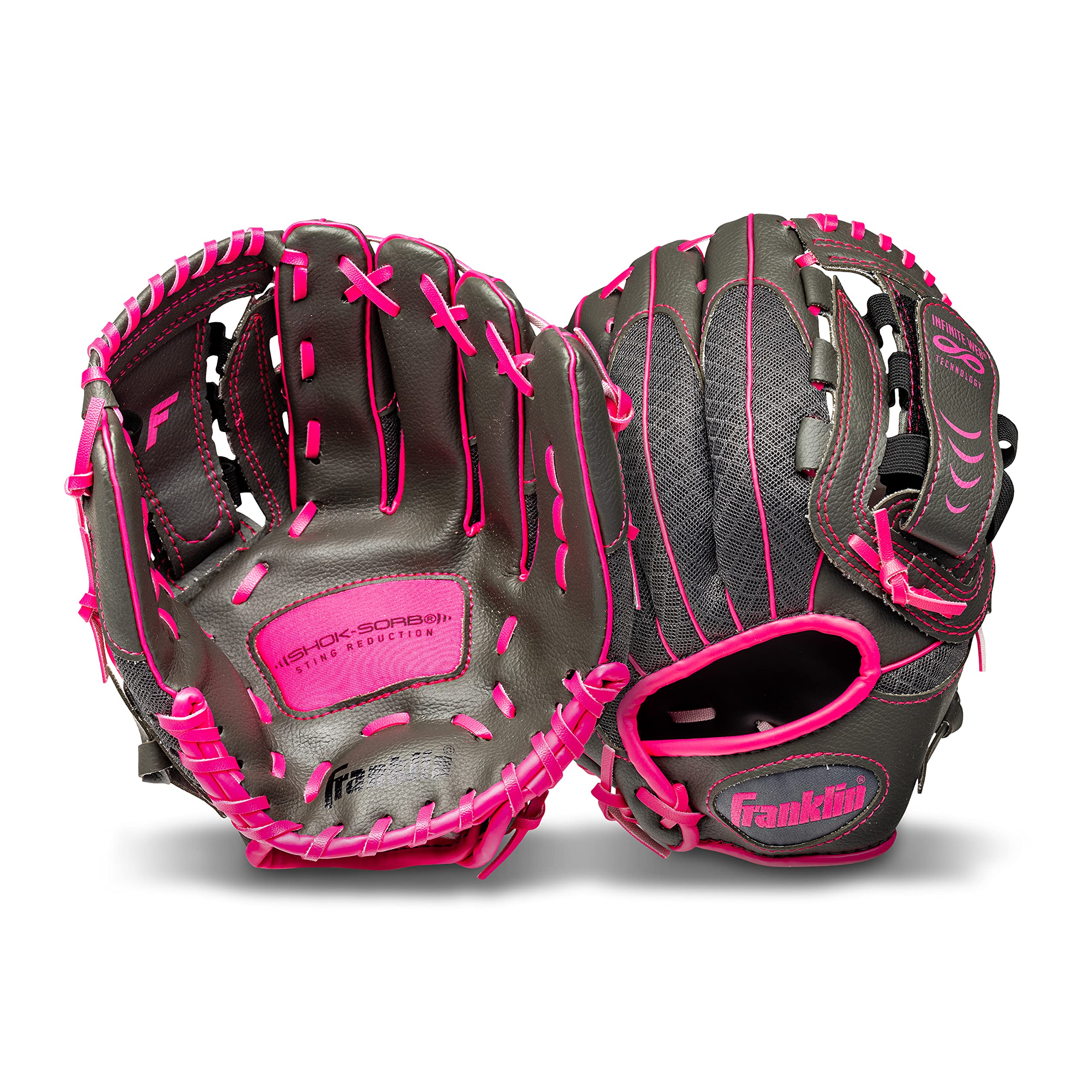 Foto 8 pulgar | Guante De Béisbol Franklin Sports Shok Sorb Kids 10.5 - Rosa - Venta Internacional.