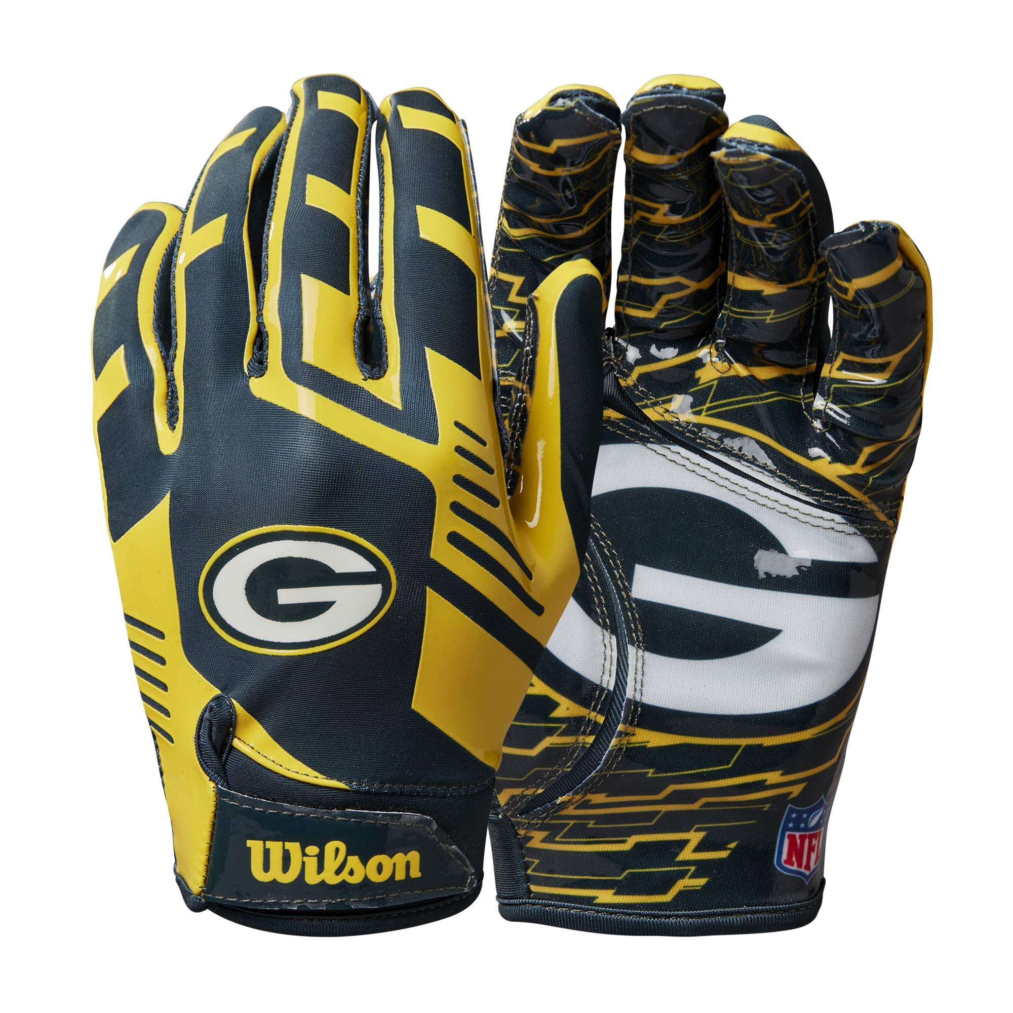 Foto 2 pulgar | Guantes De Fútbol Wilson Nfl Stretch Fit Para Adultos Green Bay Packers - Venta Internacional.