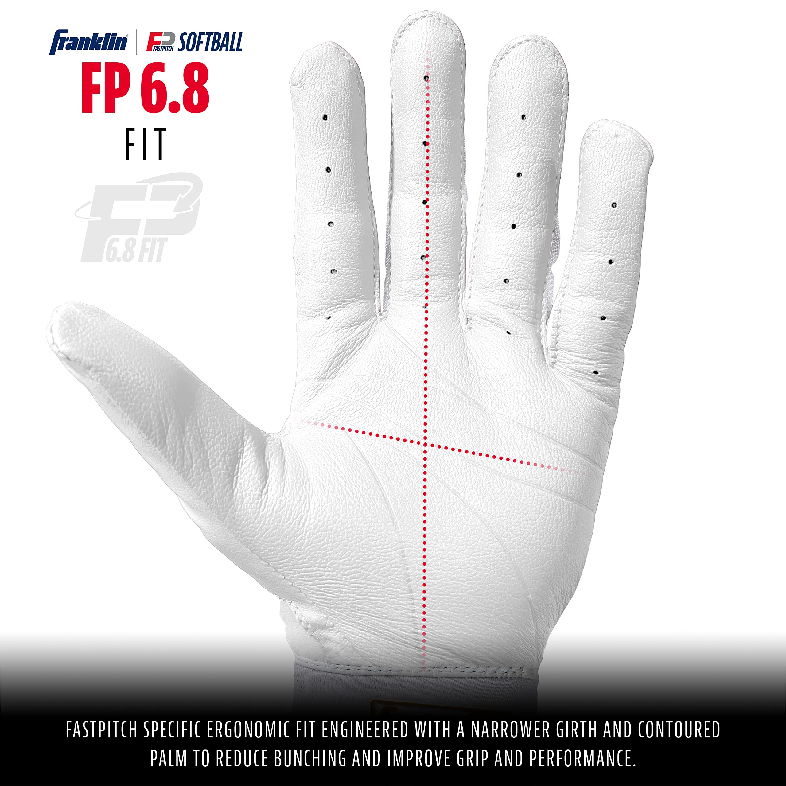 Foto 3 pulgar | Guantes De Bateo Franklin Sports Cfx Pro Fastpitch Blanco/dorado - Venta Internacional.