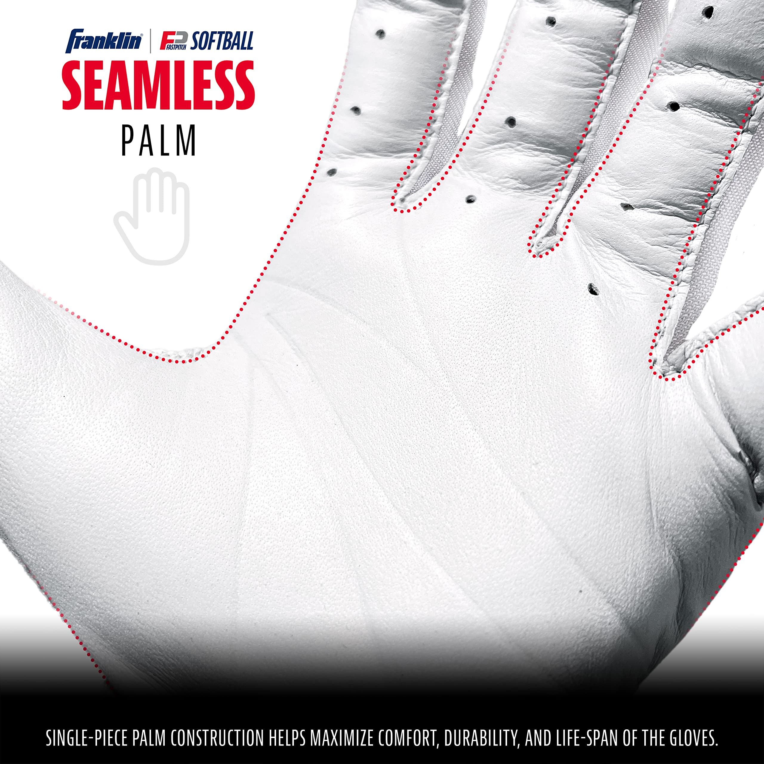 Foto 5 pulgar | Guantes De Bateo Franklin Sports Cfx Pro Fastpitch Blanco/dorado - Venta Internacional.