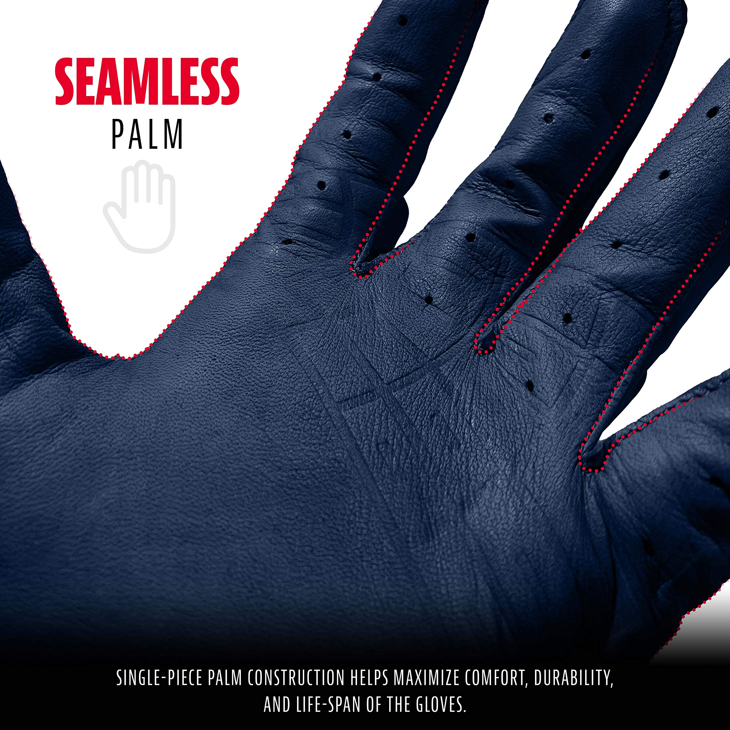 Foto 4 pulgar | Guantes De Bateo Franklin Sports Powerstrap Chrome Navy Xxl - Venta Internacional.