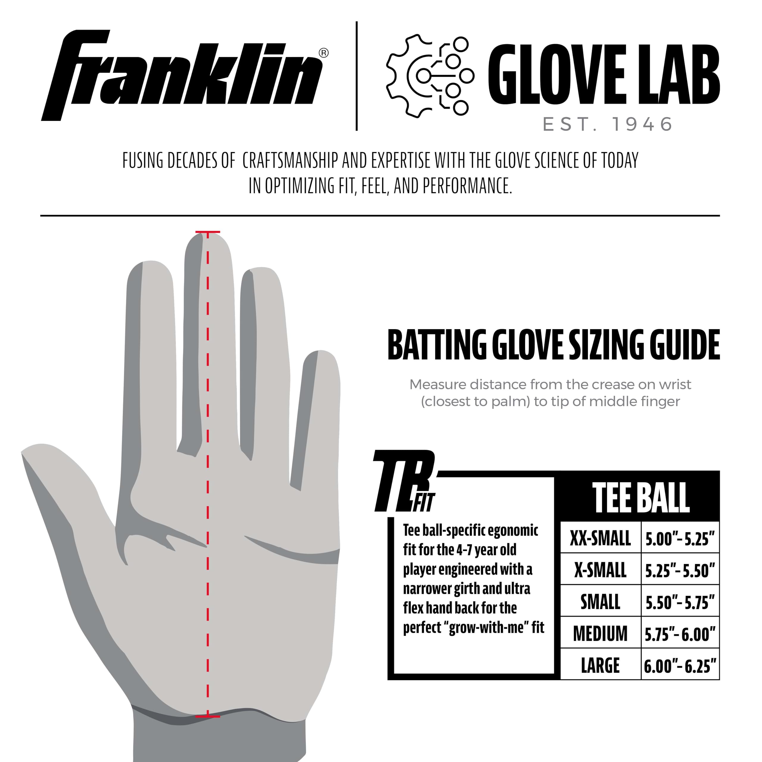 Foto 6 pulgar | Guantes De Bateo Franklin Sports Youth Flex Teeball, Negro/blanco - Venta Internacional.