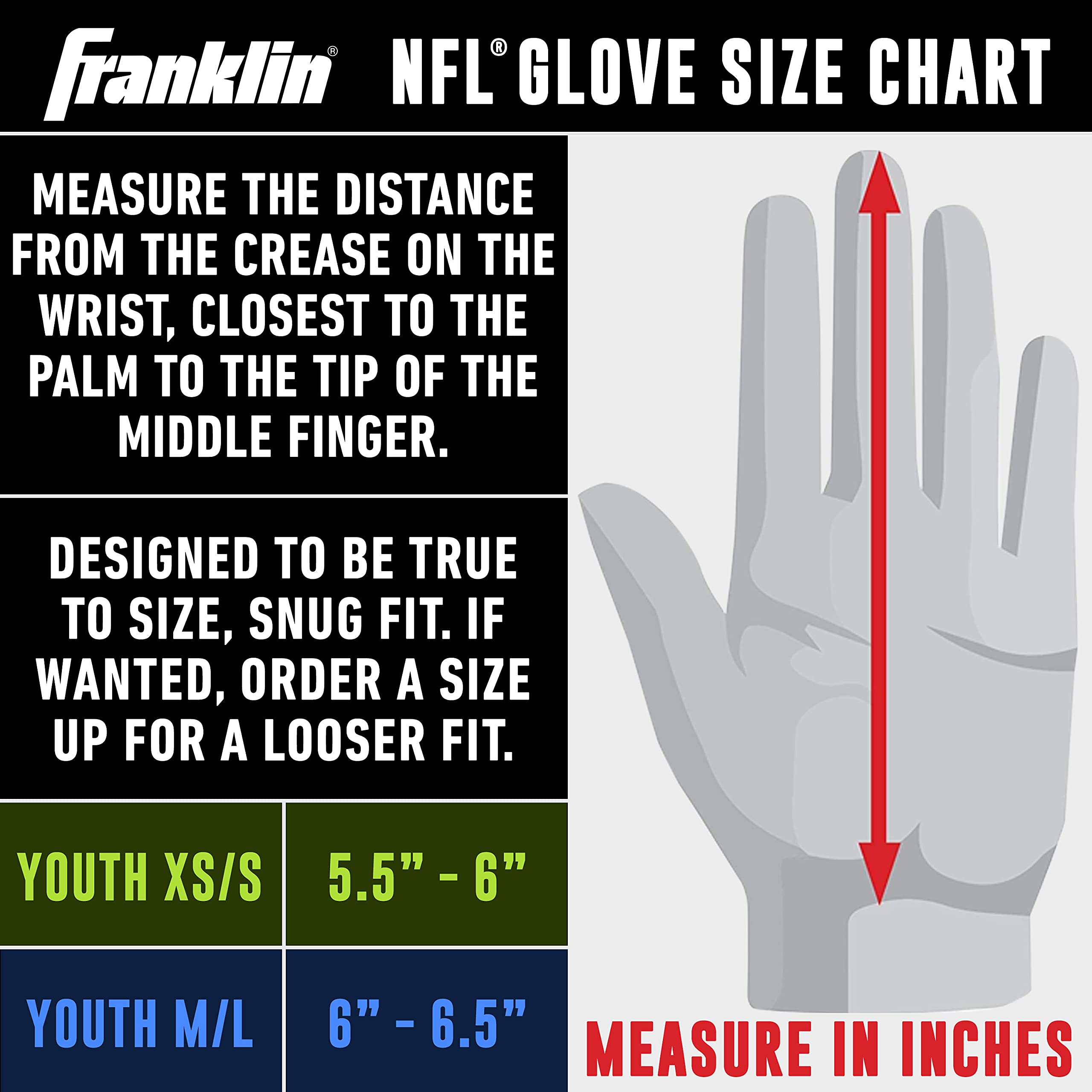 Foto 8 pulgar | Guantes De Receptor De Fútbol Franklin Sports Baltimore Ravens - Venta Internacional.