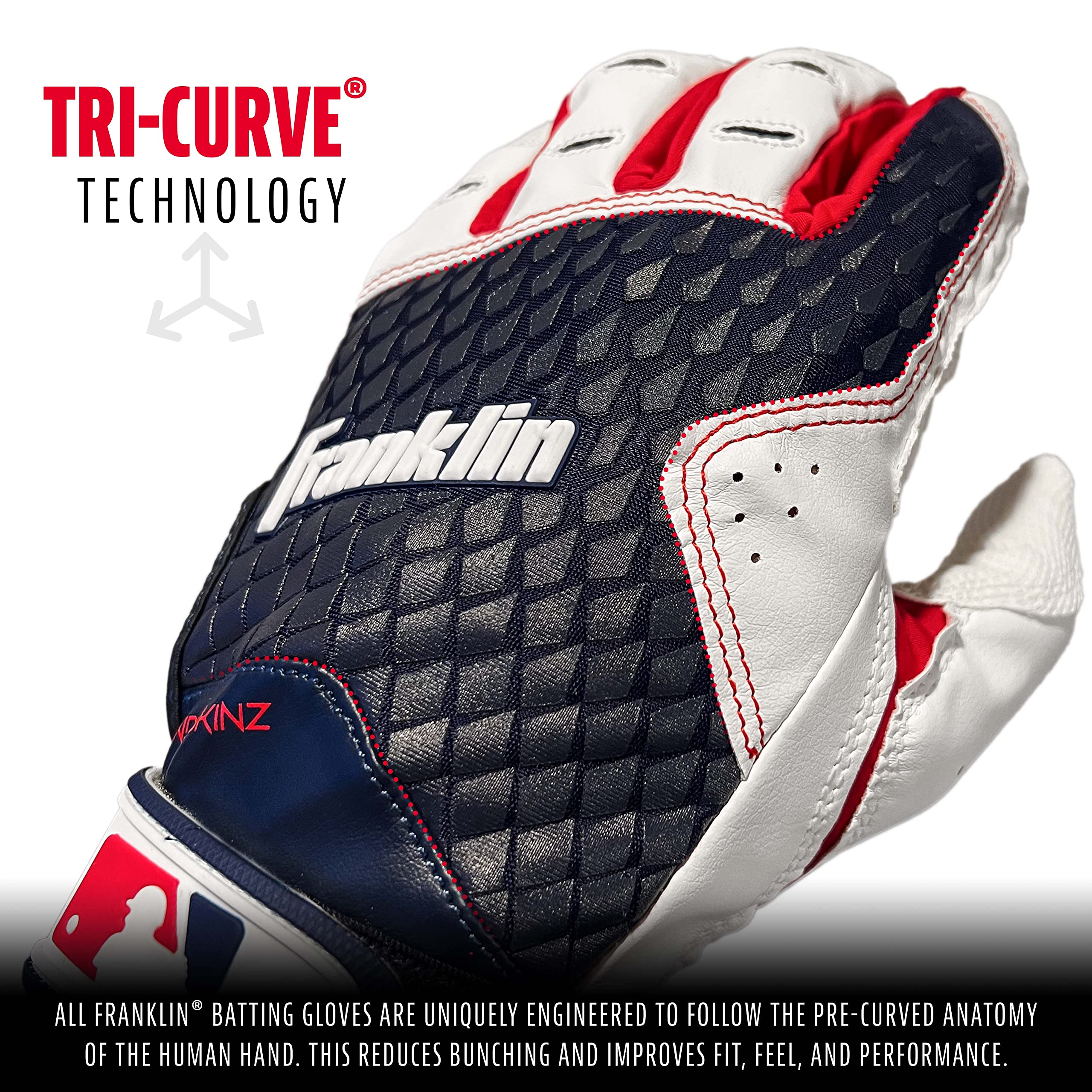 Foto 4 | Guantes De Bateo Franklin Sports 2nd Skinz Adult Xl Navy - Venta Internacional.