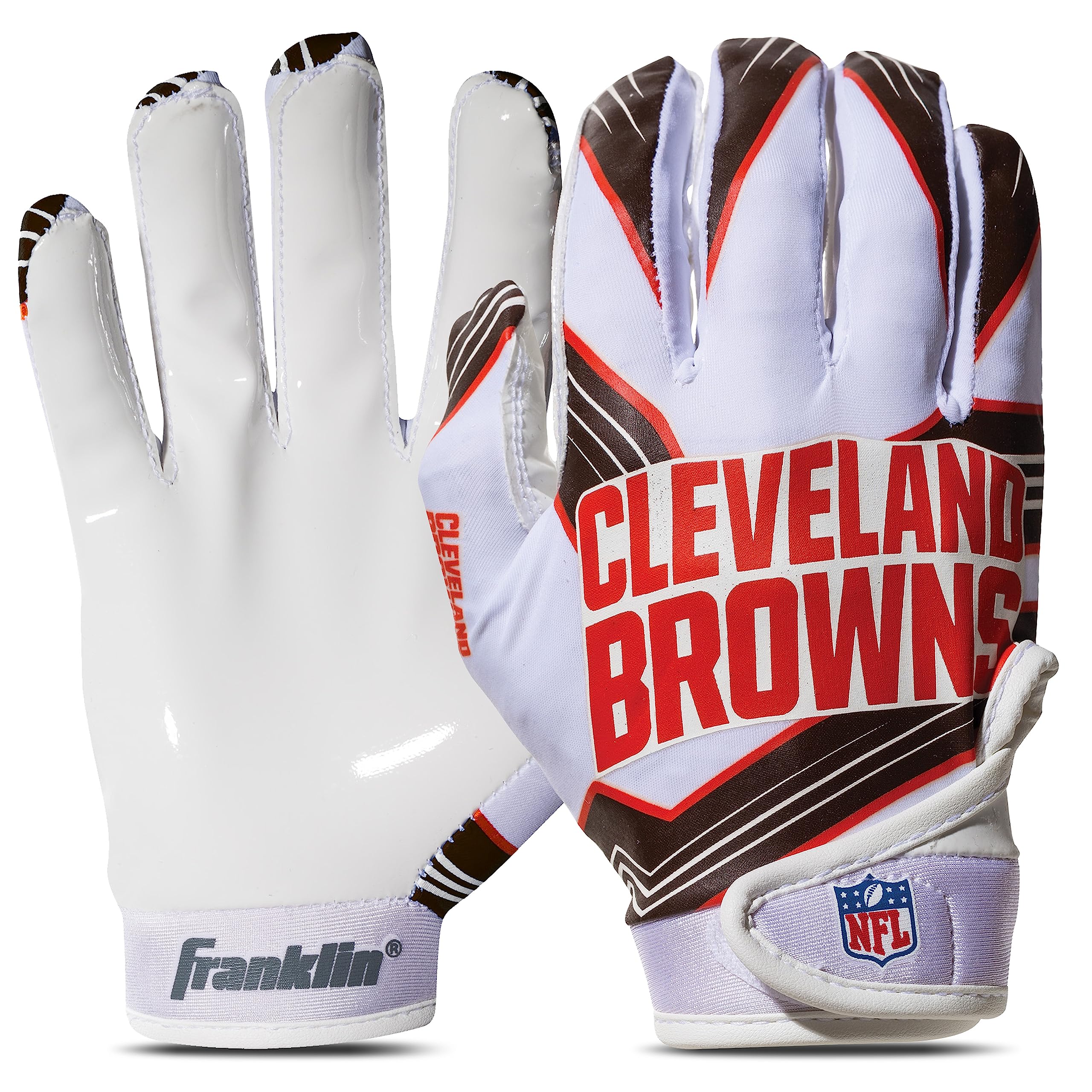 Foto 2 pulgar | Guantes De Receptor De Fútbol Franklin Sports Cleveland Browns - Venta Internacional.