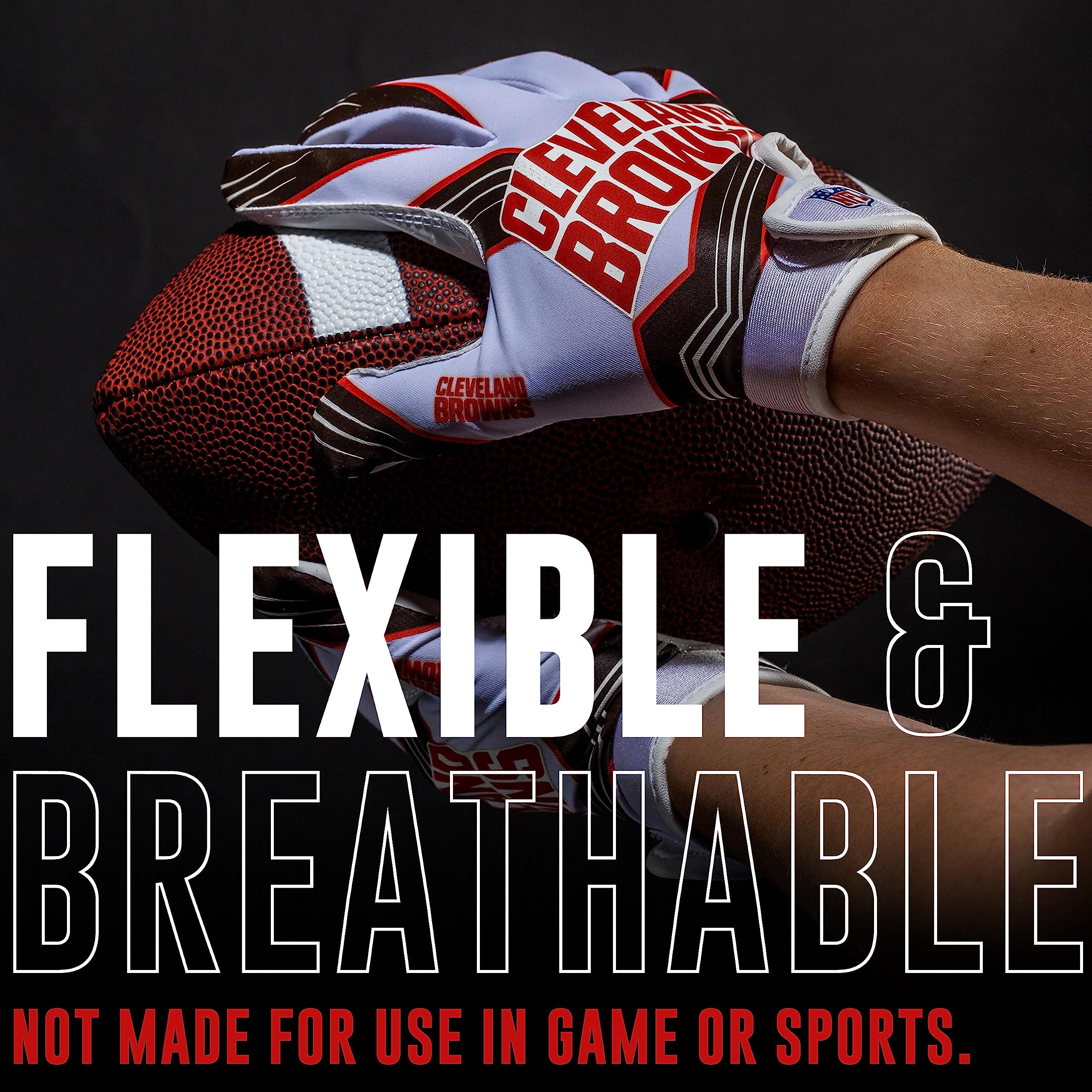 Foto 3 pulgar | Guantes De Receptor De Fútbol Franklin Sports Cleveland Browns - Venta Internacional.
