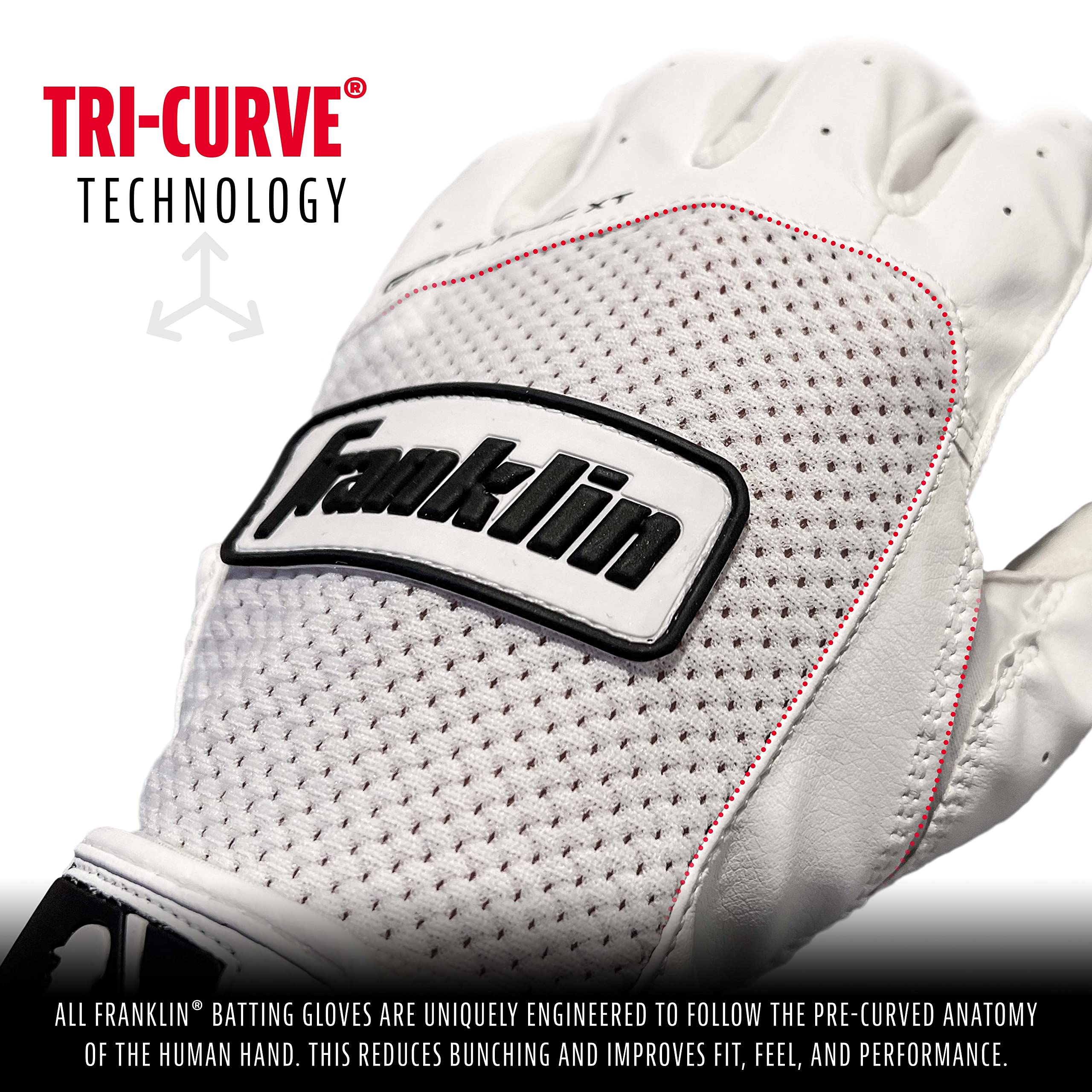 Foto 5 pulgar | Guantes De Bateo De Béisbol Franklin Sports Classic Xt Youth - Venta Internacional.