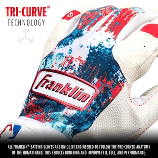 Foto 2 | Guantes De Bateo Franklin Sports Mlb Grow To Pro Kids, Color Rojo, Blanco Y Azul - Venta Internacional.