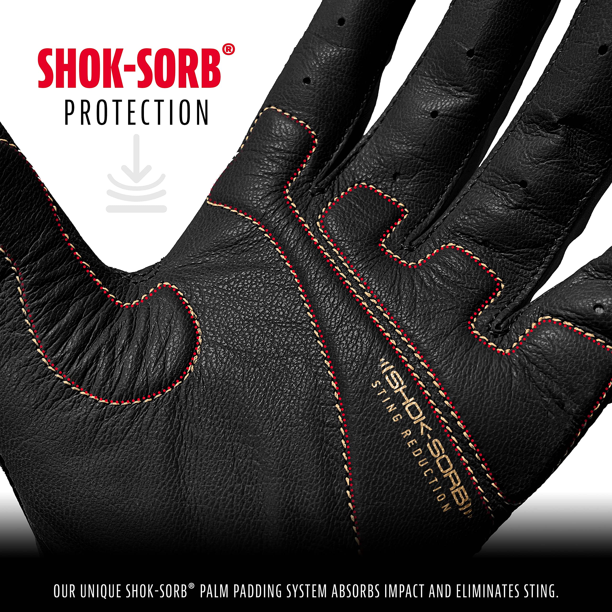 Foto 3 pulgar | Guantes De Bateo Franklin Sports Shok-sorb X Baseball, Negros - Venta Internacional.