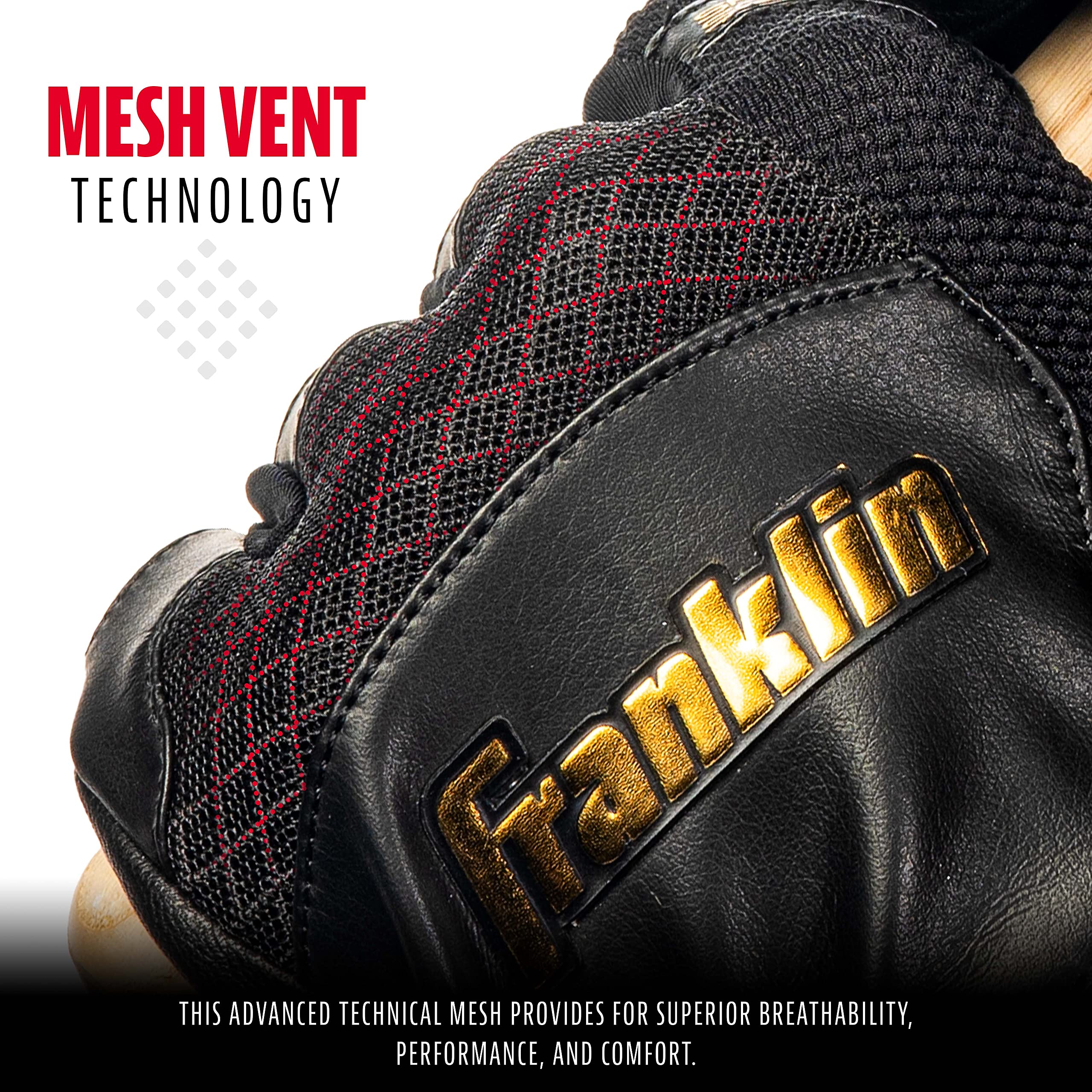 Foto 4 pulgar | Guantes De Bateo Franklin Sports Shok-sorb X Baseball, Negros - Venta Internacional.